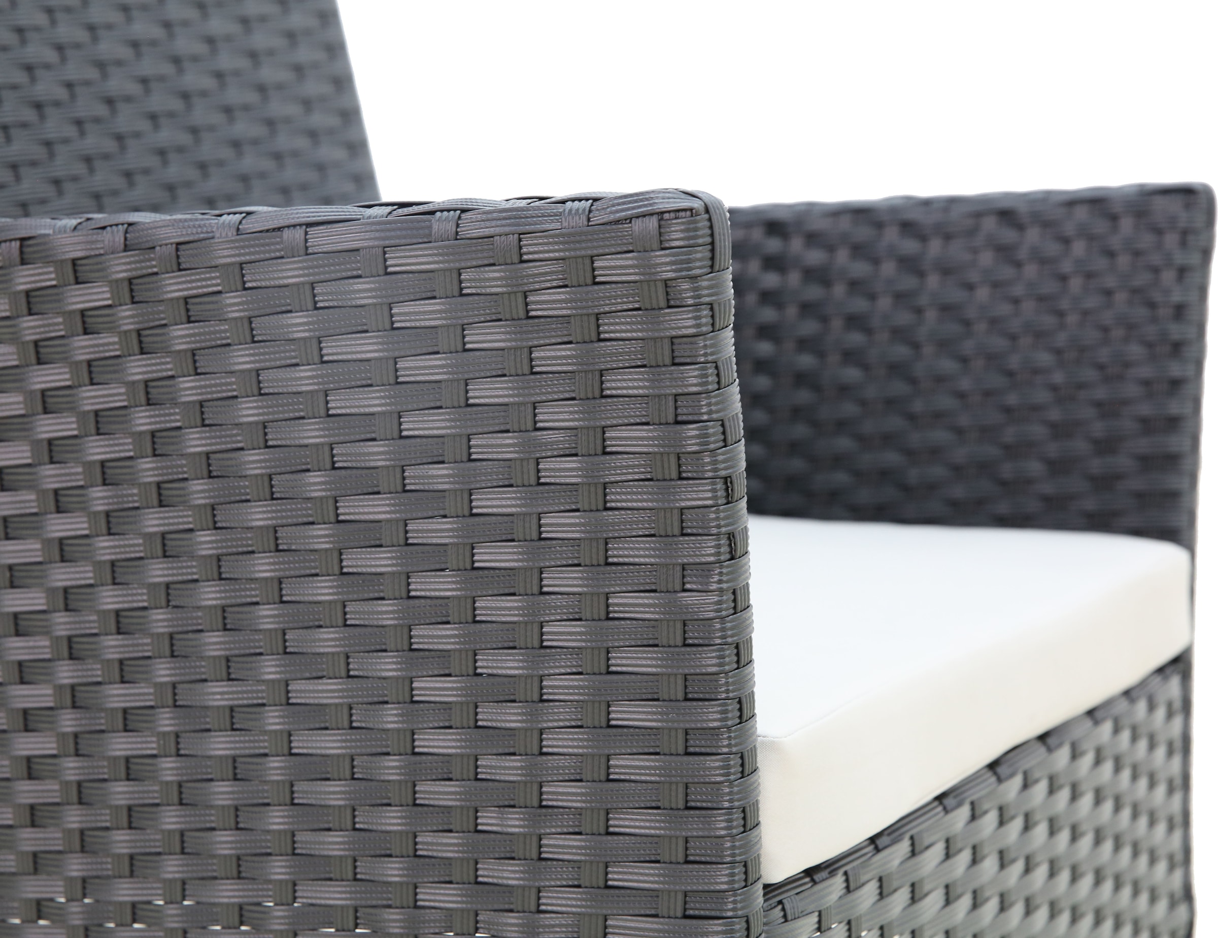 KONIFERA Gartenlounge-Set »Balkonset »Palma««, (Set, 7 tlg., 1x2er Sofa, 2 Sessel, Tisch 41x71x39 cm, inkl. Auflagen), Stahl/Polyrattan