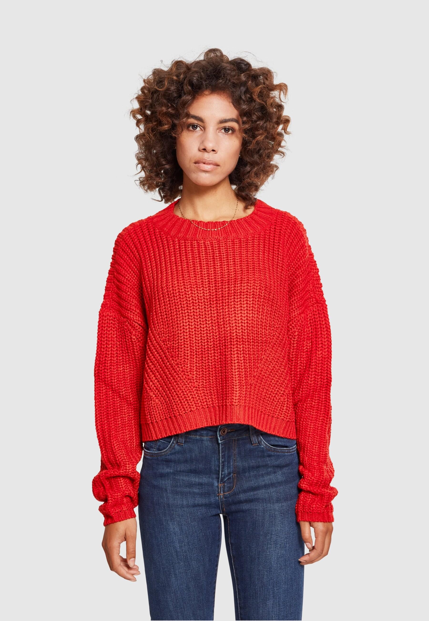 URBAN CLASSICS Rundhalspullover »Urban Classics Damen Ladies Wide Oversize Sweater«, (1 tlg.)