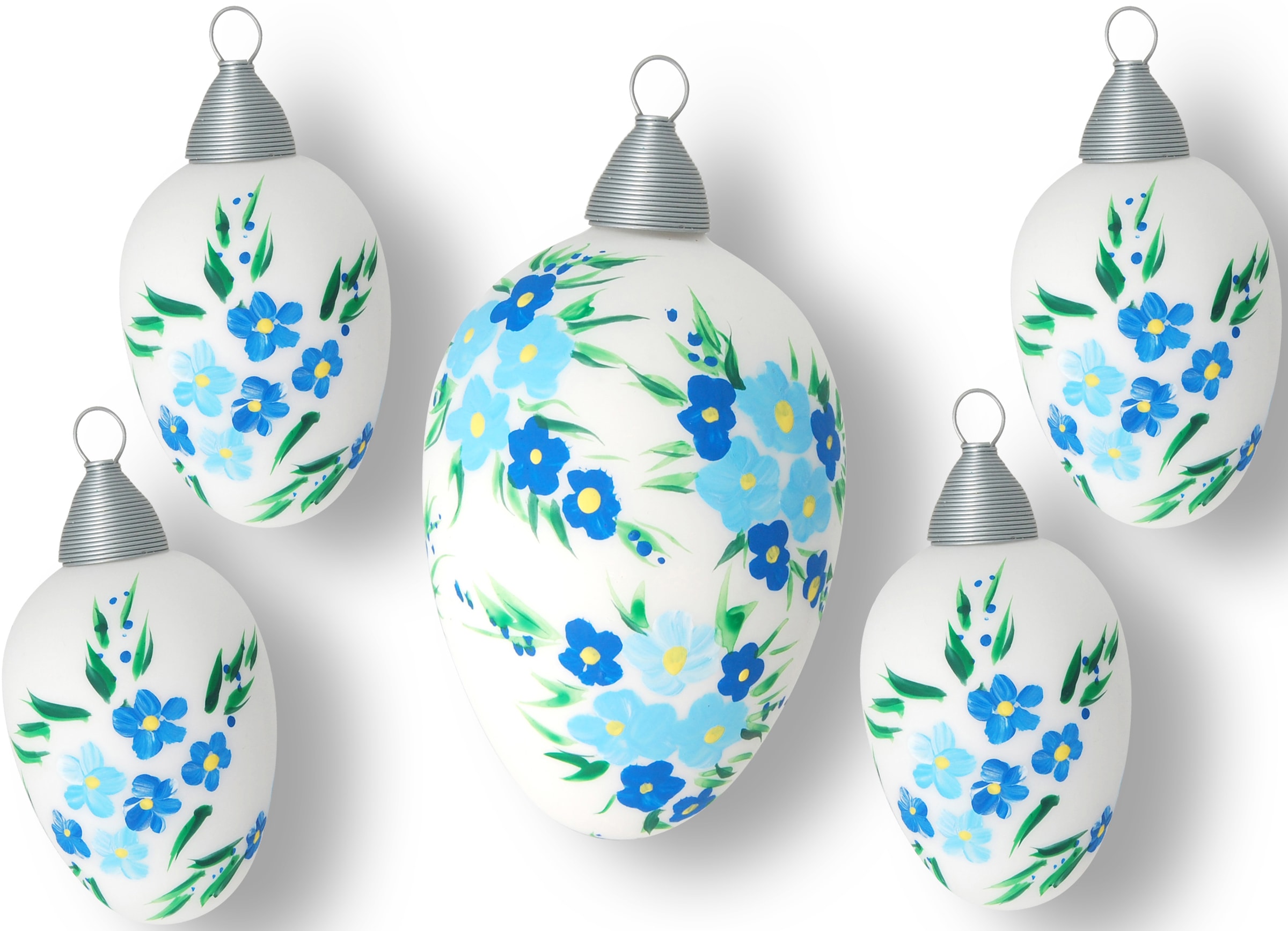 Krebs Glas Lauscha "Blüten, Osterdekoration, Frühling" Mundgeblasenes und handbemaltes Glas, Made in Germany