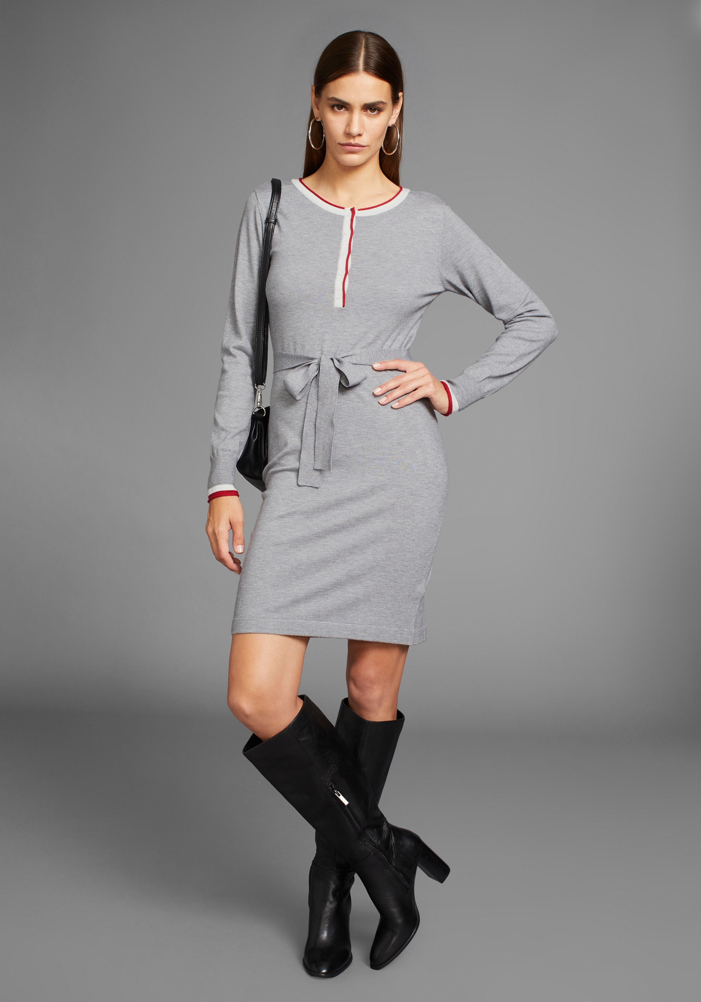HECHTER PARIS Strickkleid, (2 tlg.), mit Kontrasthenley