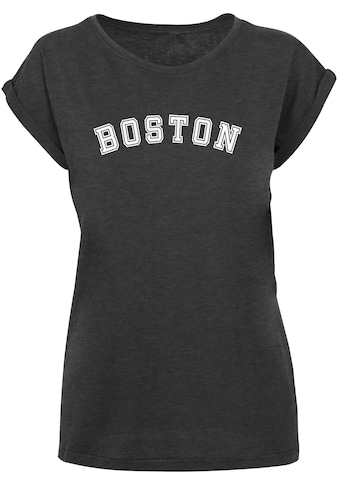 T-Shirt »Merchcode Damen Ladies Boston X Extended Shoulder Tee«, (1 tlg.)