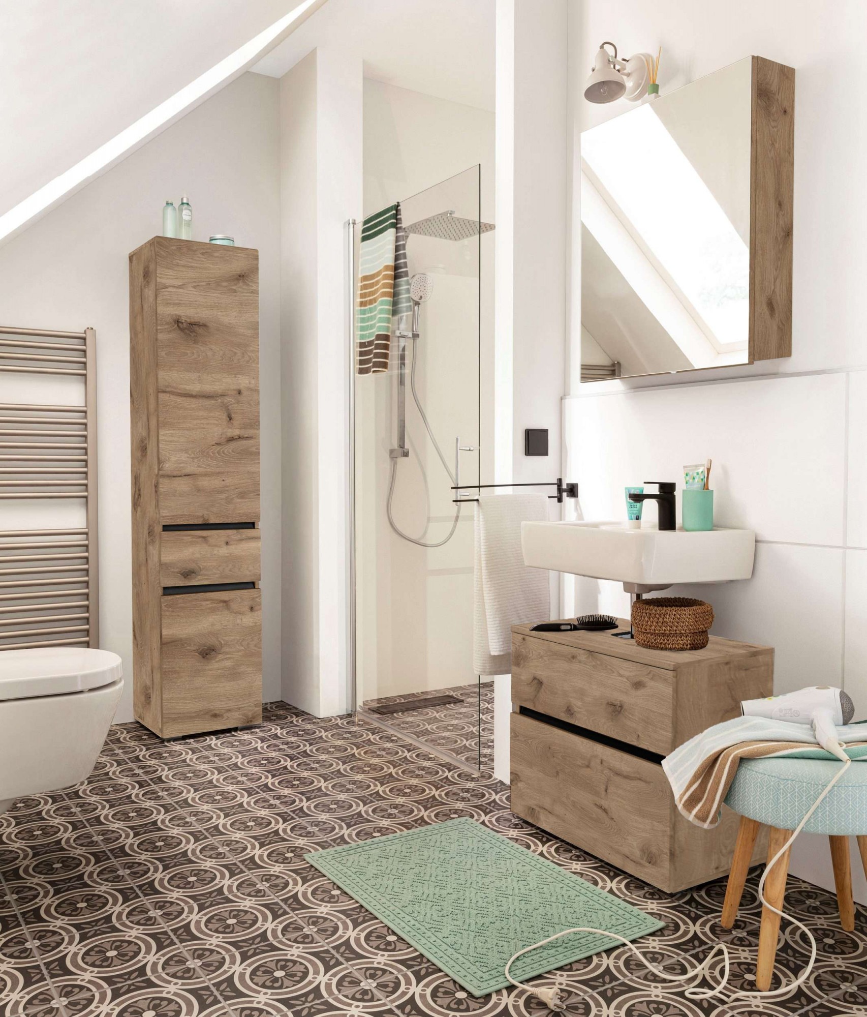 Home affaire Waschbeckenunterschrank "Wisla" Siphonausschnitt, Push-to-open günstig online kaufen