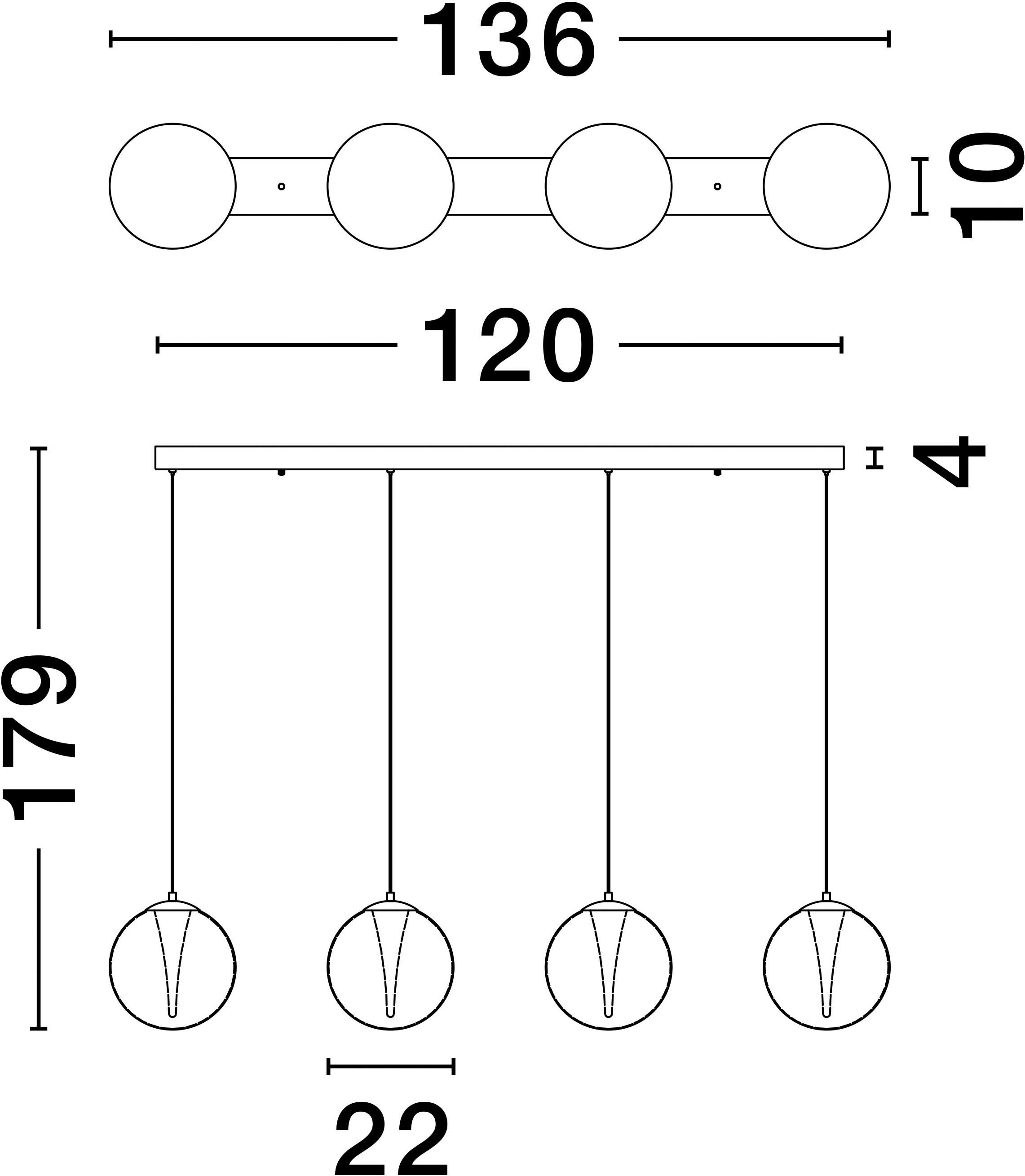 Nova Luce Pendelleuchte »GALEO«, 4 flammig
