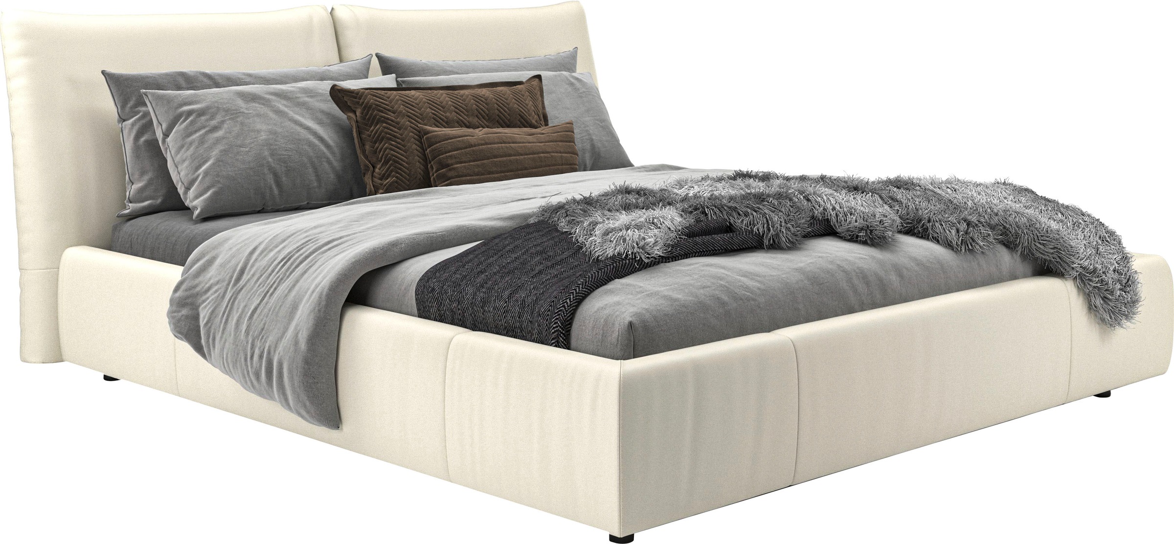 Places of Style Polsterbett »Priora in 4 Breiten bis 200cm«, auch in NaturLEDER, Cord, belastbar bis 280kg, auch Überlänge 220 cm