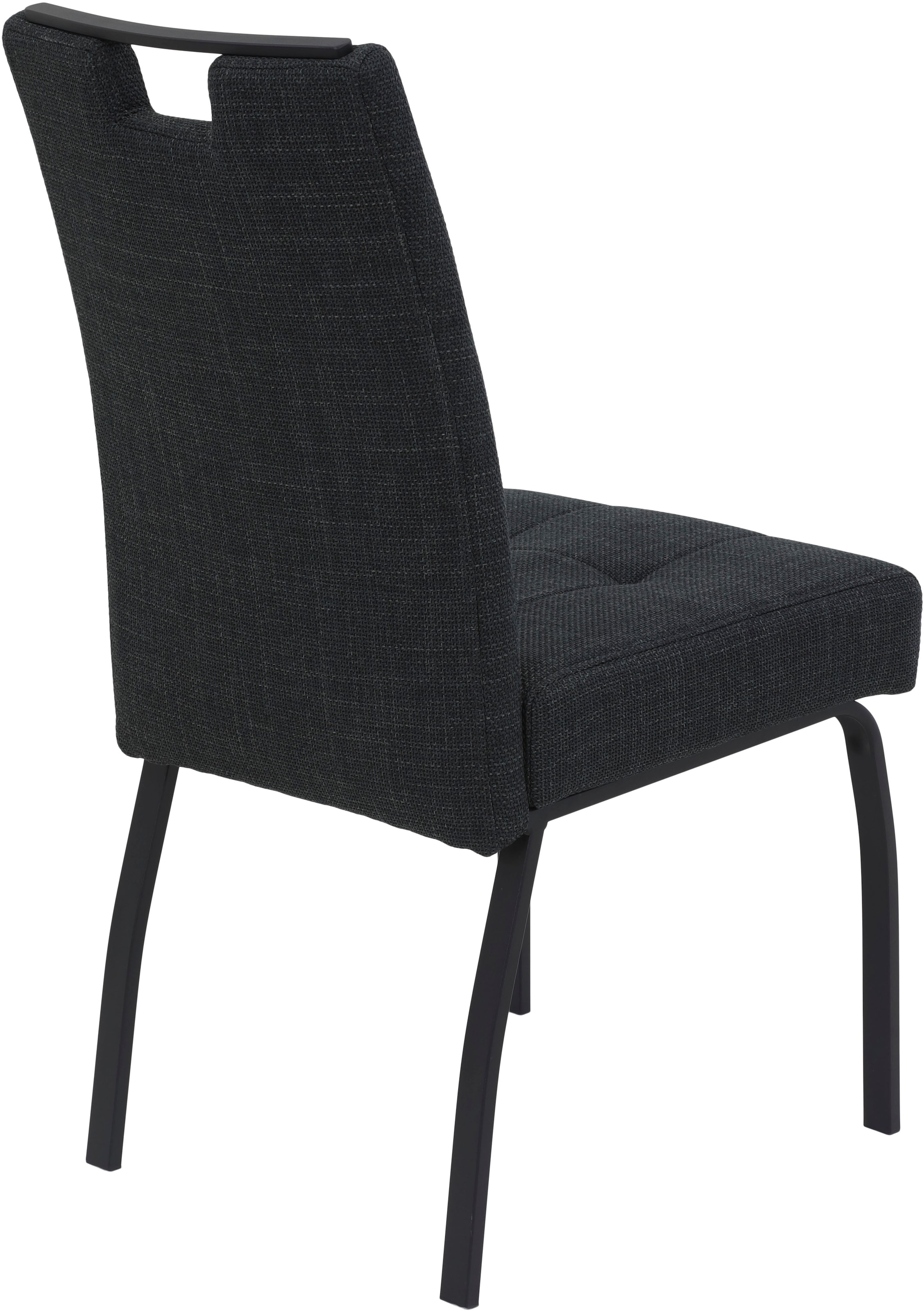 HELA 4-Fußstuhl »LINZ, Esszimmerstuhl, Komfortstuhl«, (Set), 2 St., Microfaser-Webstoff, XL-Sitz,elegante Griffleiste,Komfortsitz mit Federkern,140kg belastbar
