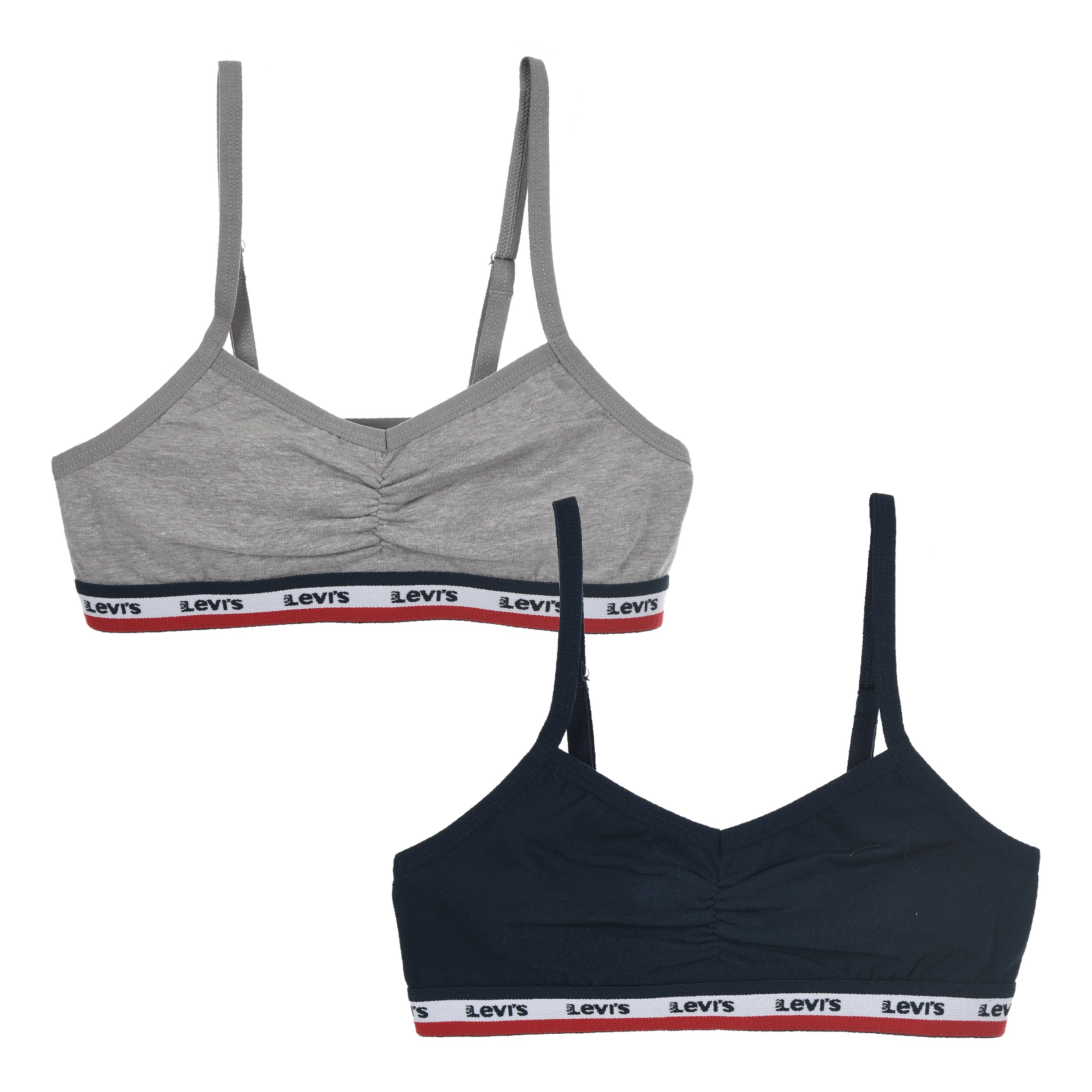 LEVI'S KIDS Mädchen Bustier, Gr. S, blau, Graumeliert (Obermaterial): 57% Baumwolle, 38% Polyester, 5% Elasthan. Obermaterial: 95% Baumwolle, 5%