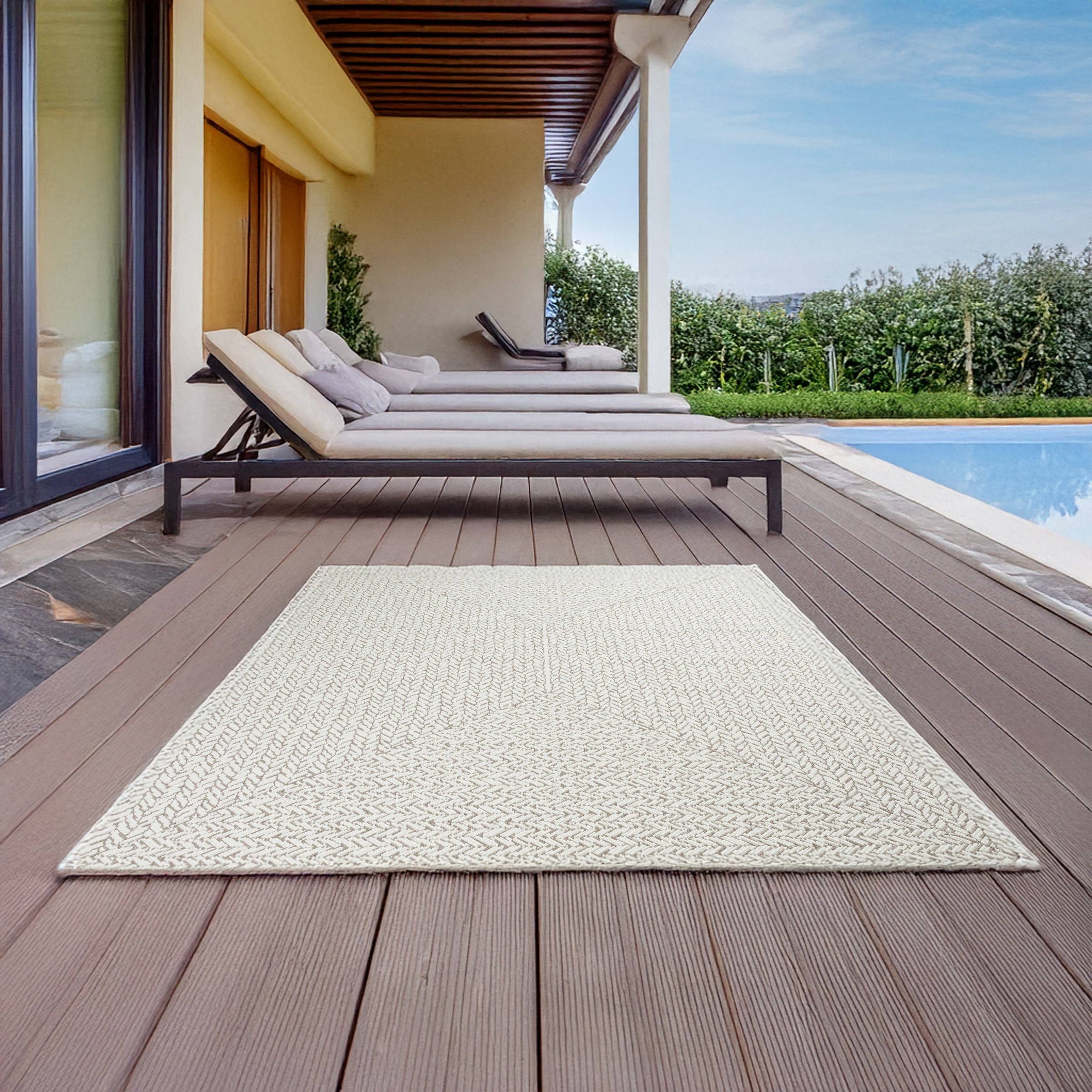 OTTO home Teppich »Matts Wende-Teppich in Strick-Optik auch für Balkon und Terrasse«, rechteckig, 5 mm Höhe, In- und Outdoor geeignet, Wetterfest & UV-beständig