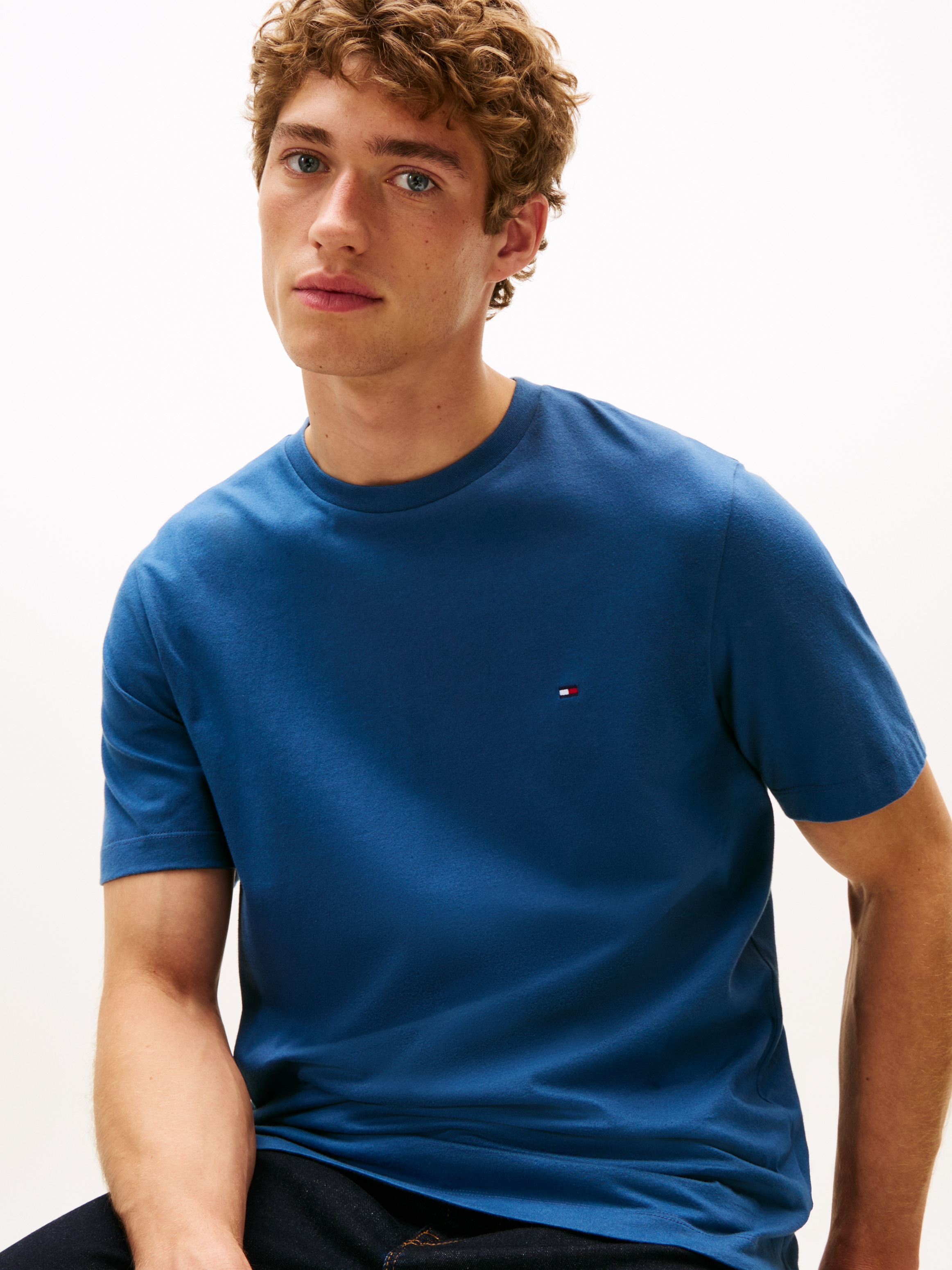 Tommy Hilfiger T-Shirt "ESSENTIAL REGULAR FIT SOLID mit Stickerei" unifarbe günstig online kaufen