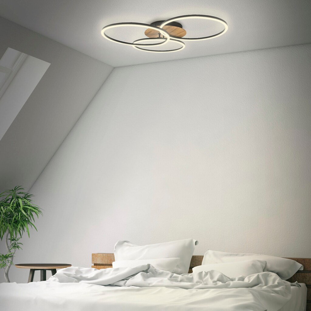 B.K.Licht LED Deckenleuchte, inkl. LED  40 Watt, 4.400lm, 3000K-6500K dimmbar, inkl. Fernbedienung, inkl. Nachtlicht