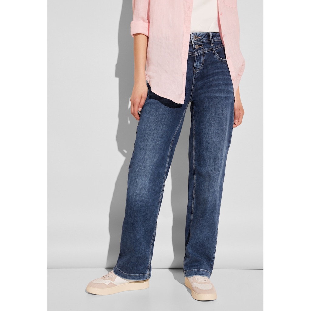 STREET ONE Loose-fit-Jeans, High Waist