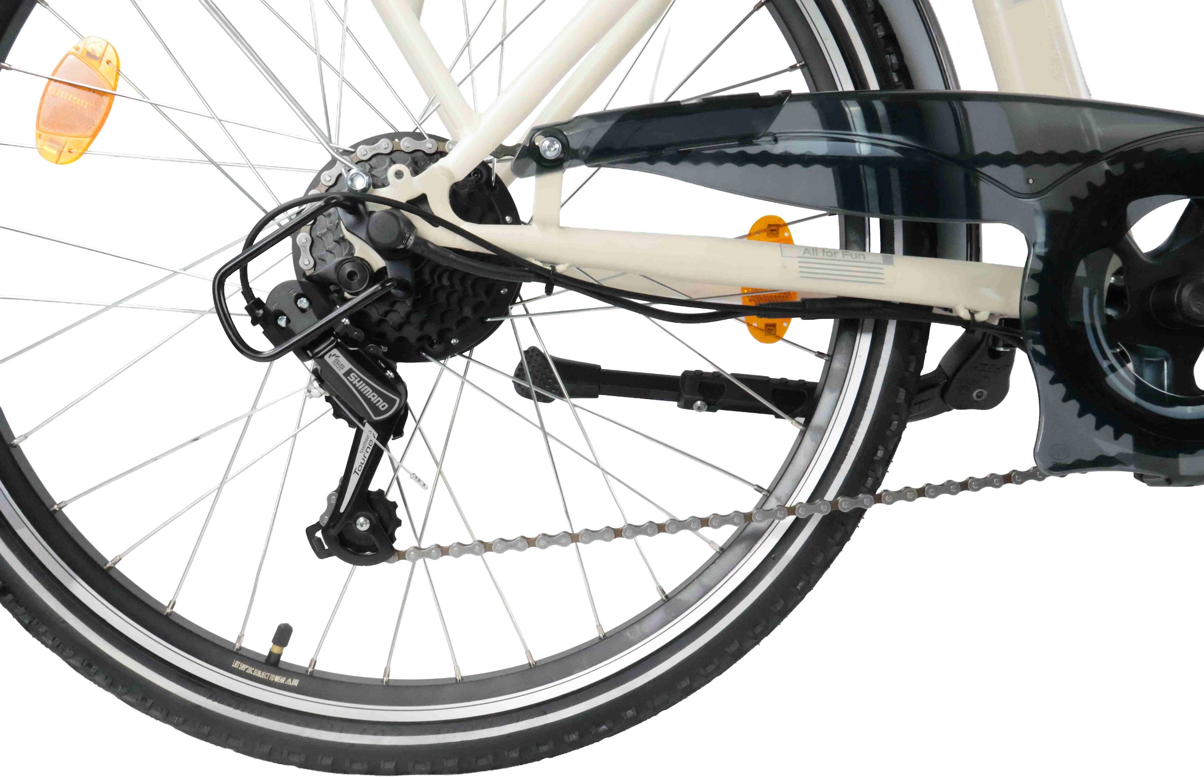 LLobe »City E-Bike 26" Mando beige« 6 Gang Shimano Tourney Schaltwerk Kettenschaltung Heckmotor 250 W