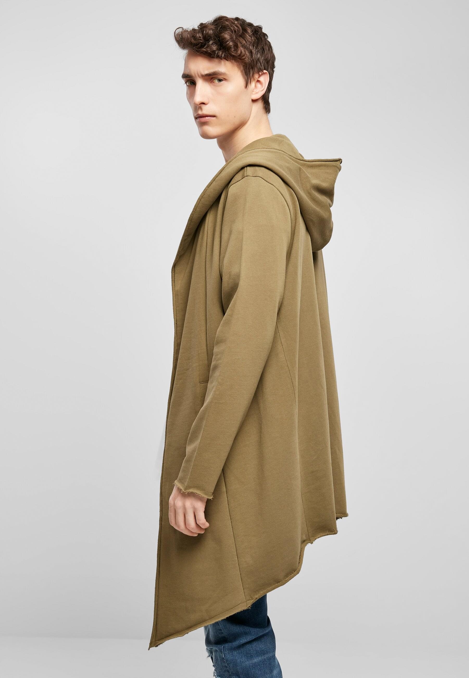 URBAN CLASSICS Strickfleecejacke »Urban Classics Herren Long Hooded Open Edge Cardigan«, (1 St.), mit Kapuze