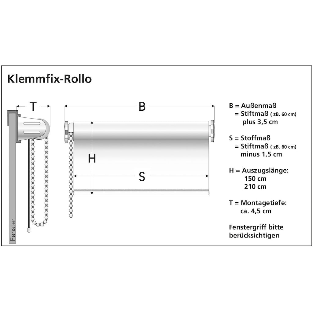 Liedeco Seitenzugrollo »Klemmfix-Thermo-Rollo Bambus Optik«, verdunkelnd, energiesparend, ohne Bohren