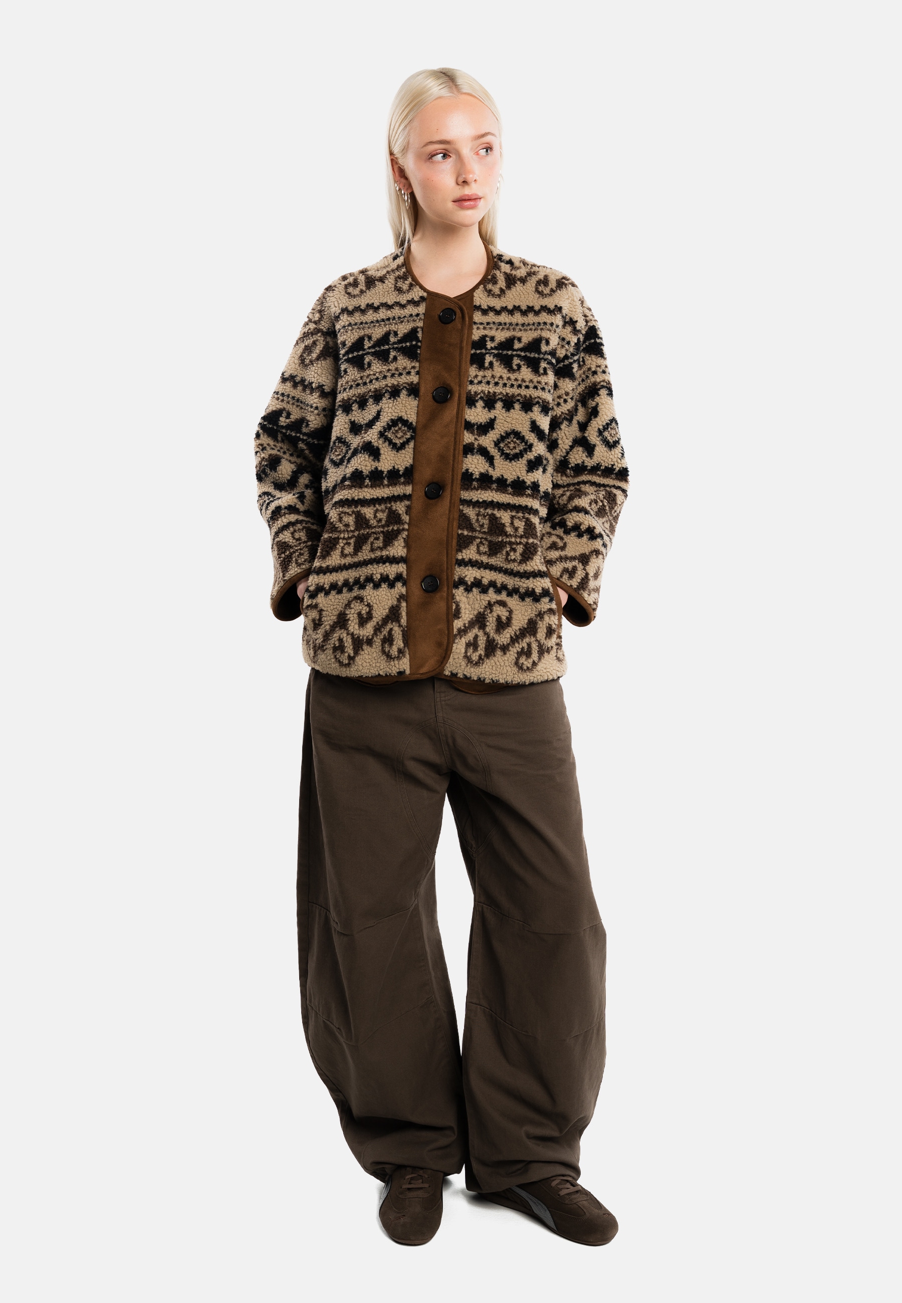 Another Cotton Lab Fleecejacke »Another Cotton Lab Another Cozy Jacket« 1 Stk. tlg. ohne Kapuze