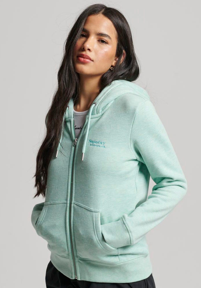 Superdry Kapuzensweatjacke "ESSENTIAL LOGO ZIP HOODIE", mit Logostickerei günstig online kaufen