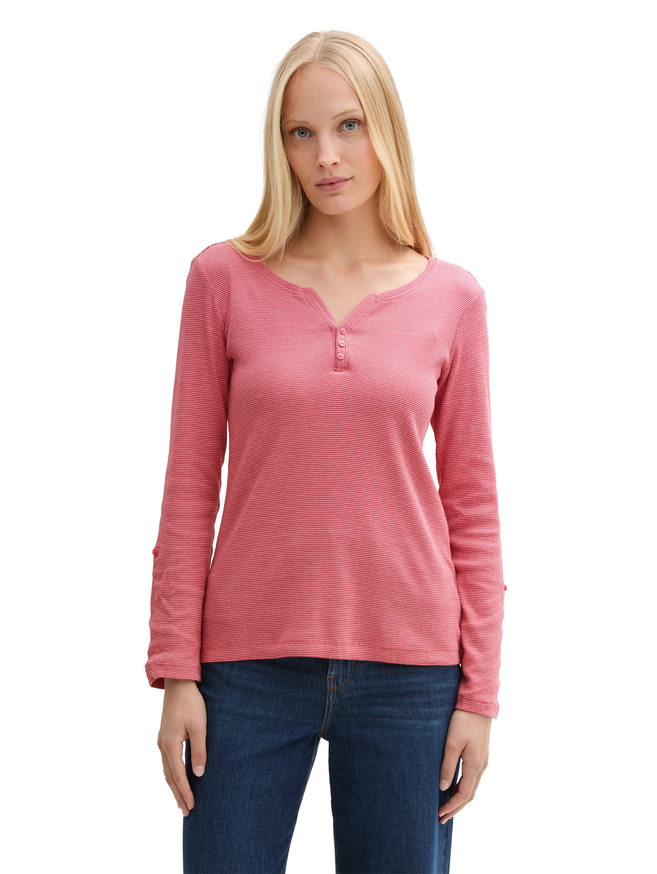 TOM TAILOR Henleyshirt, mit Turn-Up-Arm günstig online kaufen