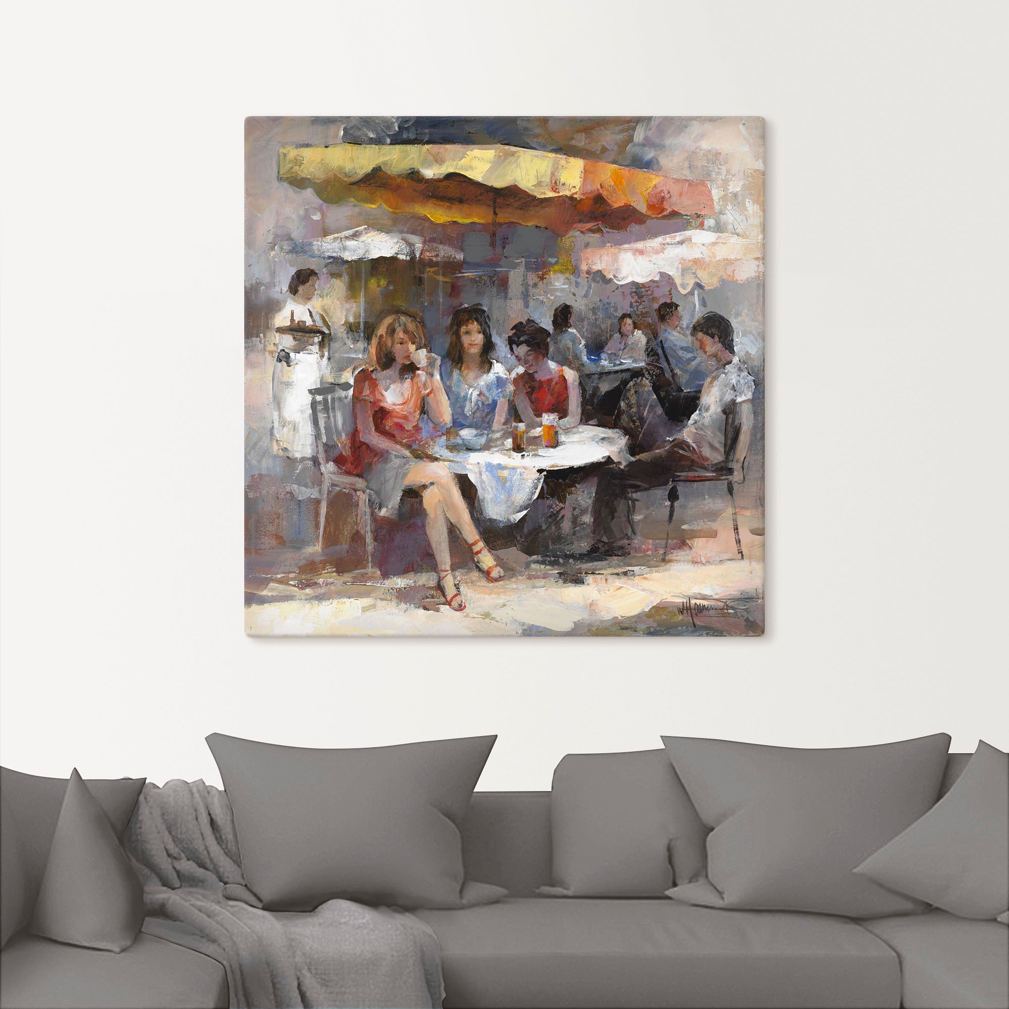 Artland Wandbild "Damen im Café II", Gruppen & Familien, (1 St.), als Leinw günstig online kaufen