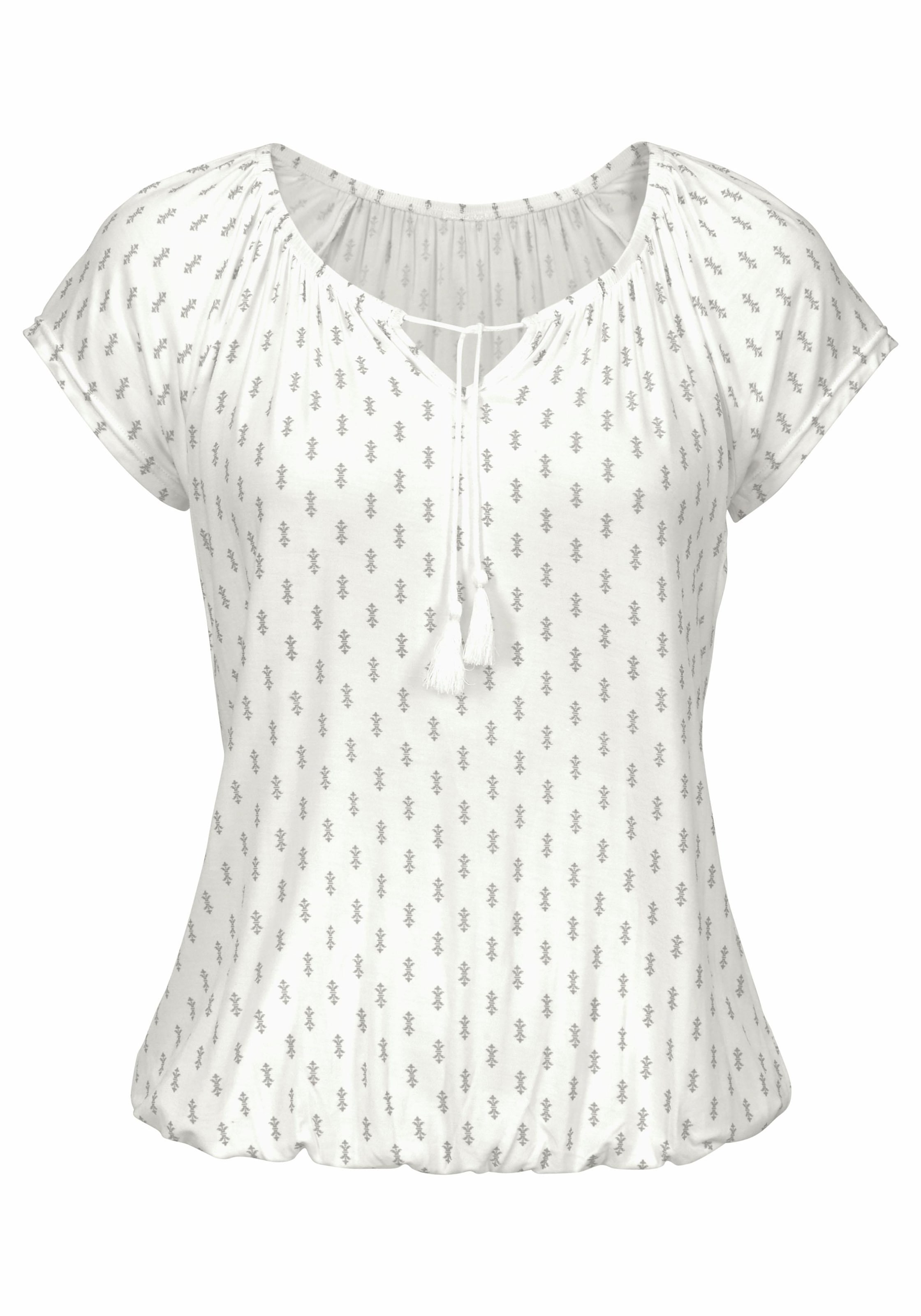 Vivance Kurzarmshirt »mit leicht gerafftem Ausschnitt«, (2er-Pack), aus weichem Viskose-Stretch
