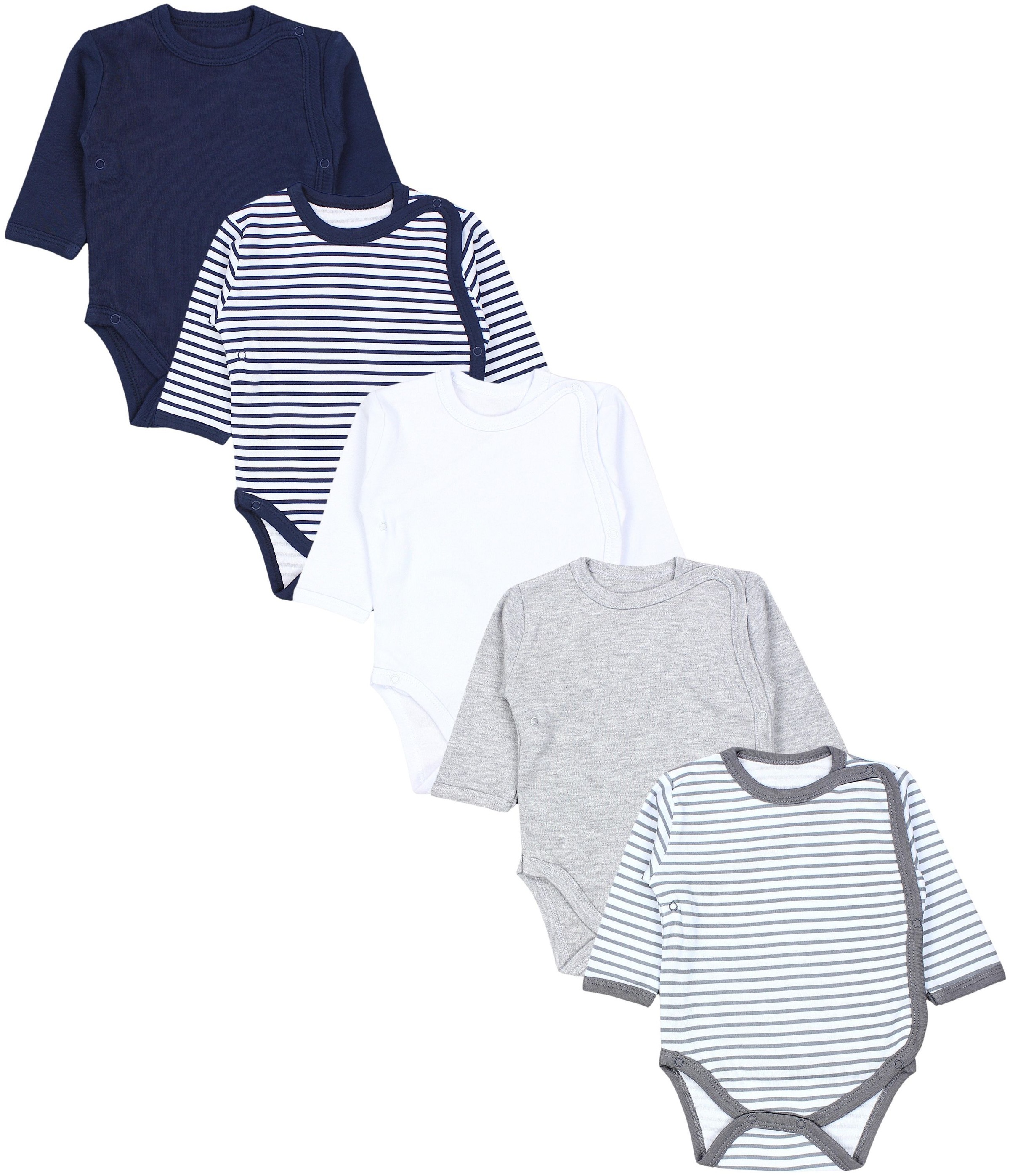 TupTam Langarmwickelbody "Wickelbody Baby Langarm Wickelbody im 5er Set"