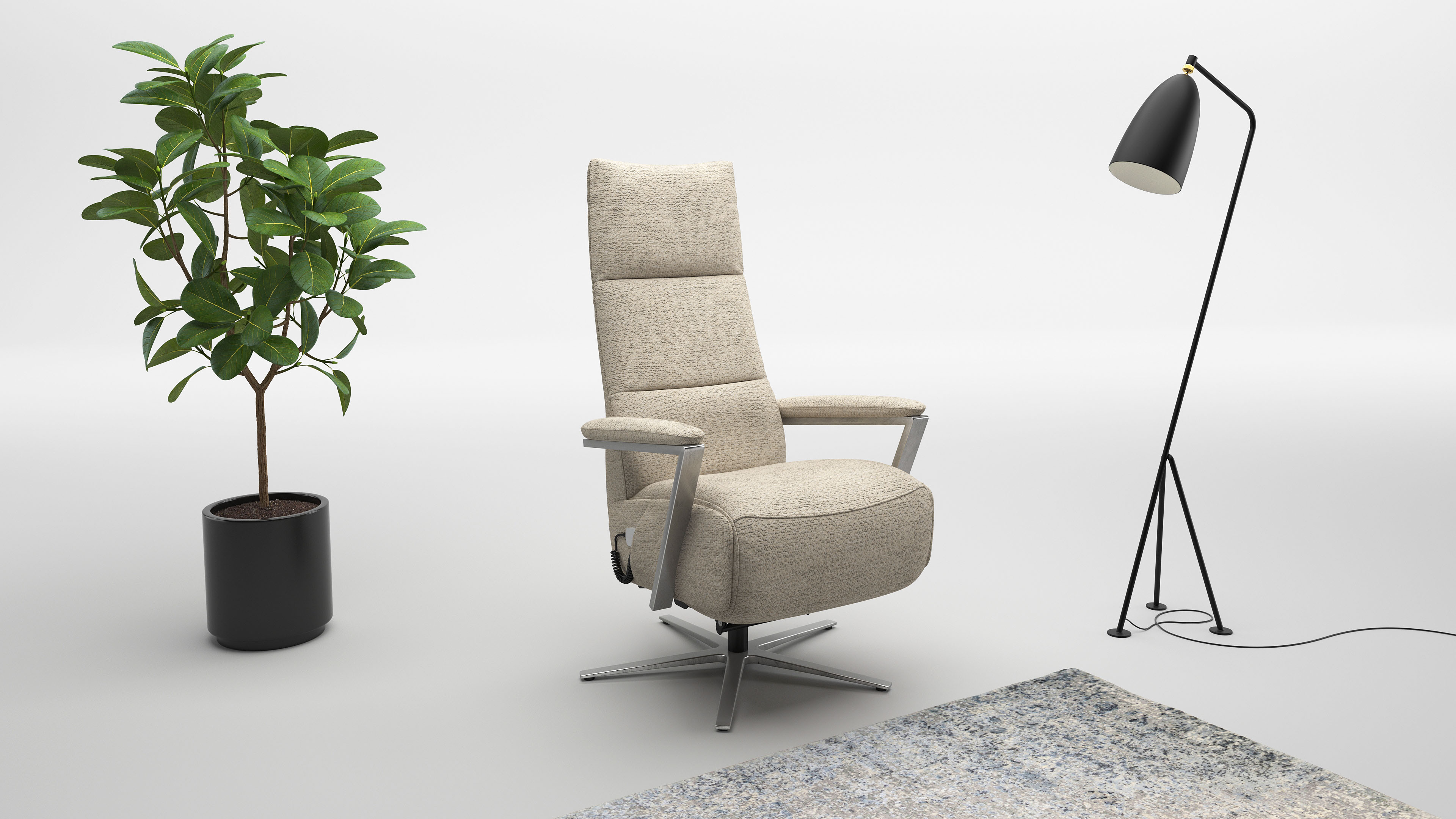 sit&more TV-Sessel "Vario Comfort, inkl. Kopfteilverstellung & 360 Drehfunktion" mit Gasdruck, Höhe der Armelehnen 60cm