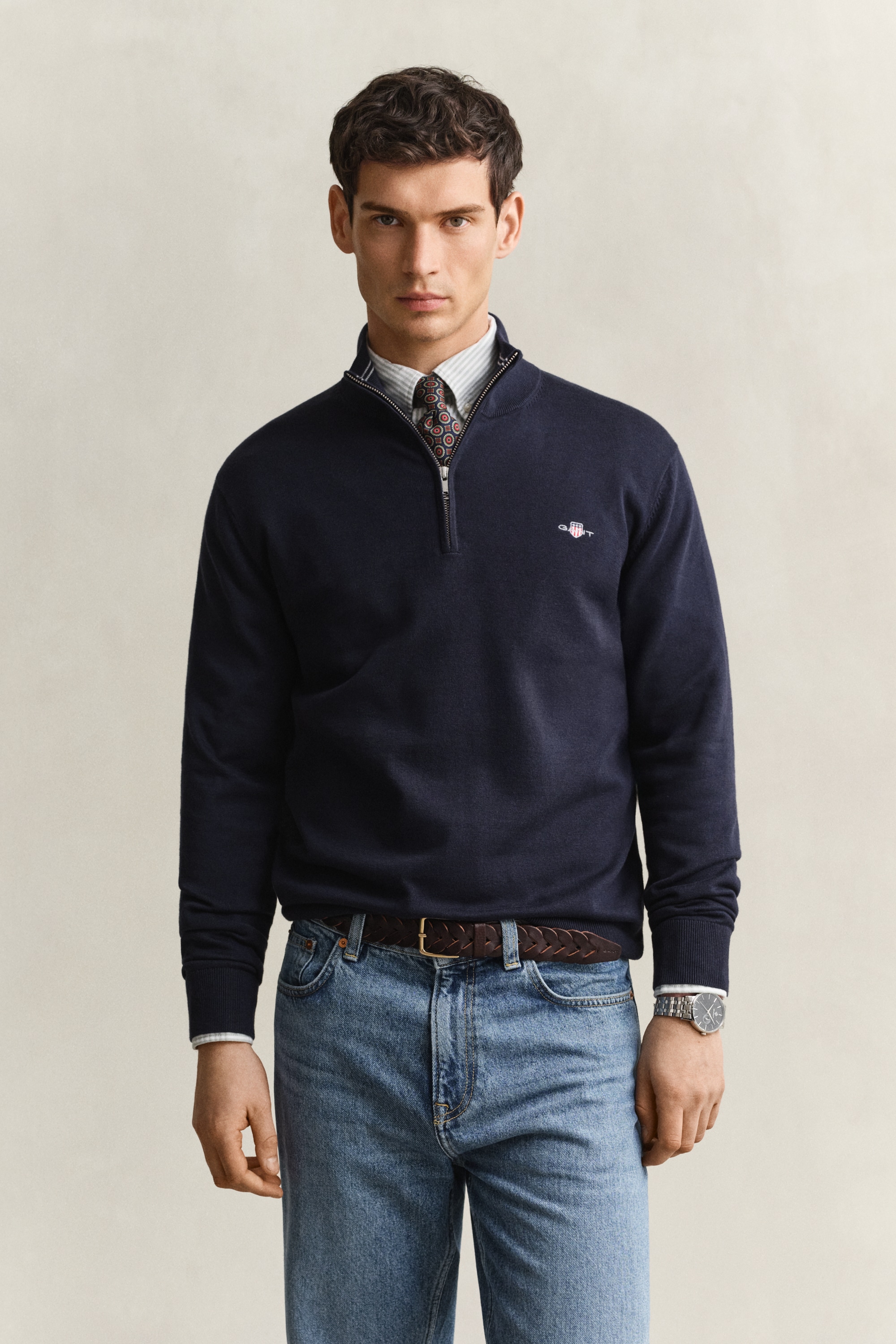 Gant »CLASSIC COTTON HALF ZIP« Regular fit mit Troyerkragen