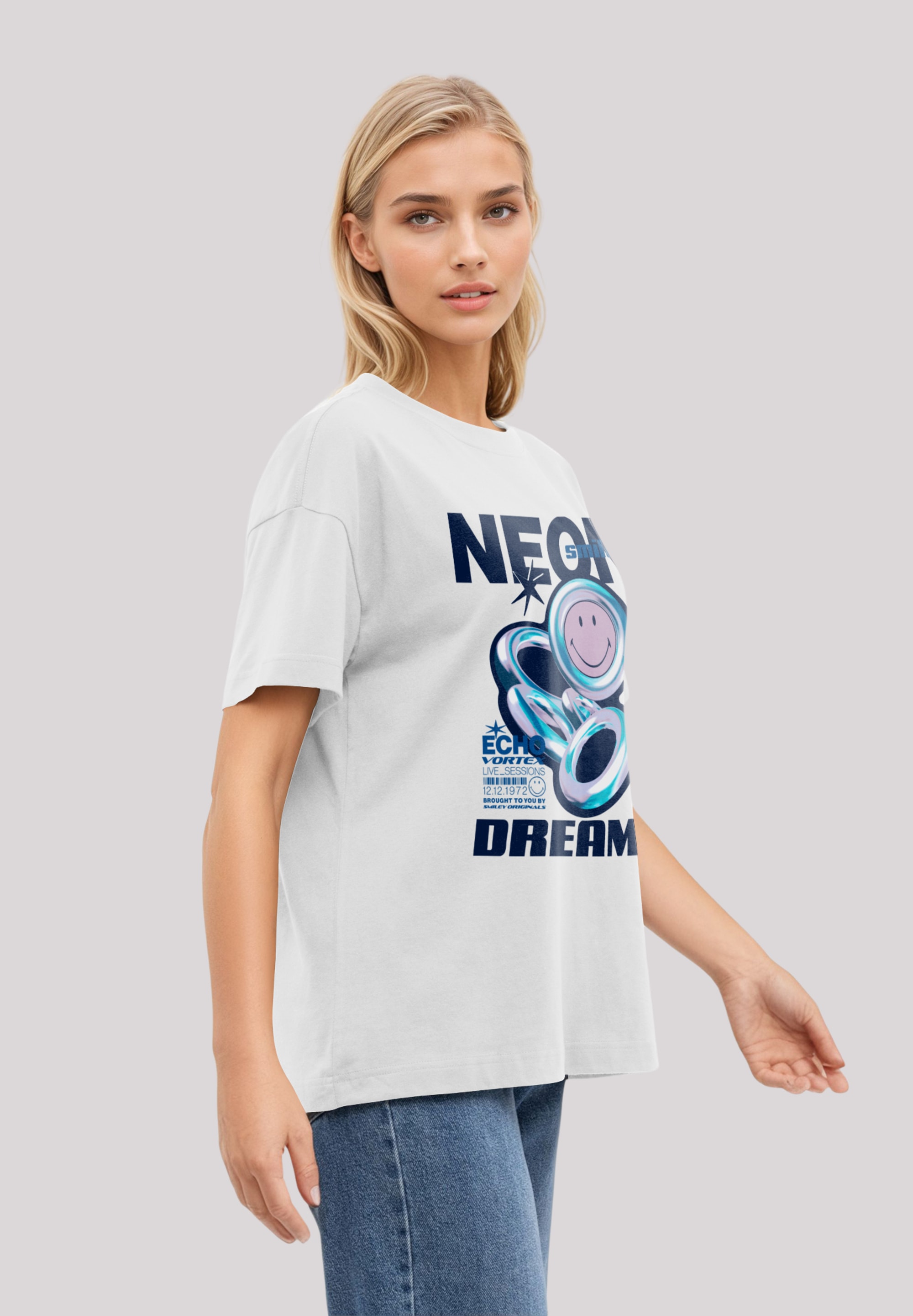 F4NT4STIC T-Shirt »Smiley Originals Neon Dreams Rave Wear«, Premium Qualität
