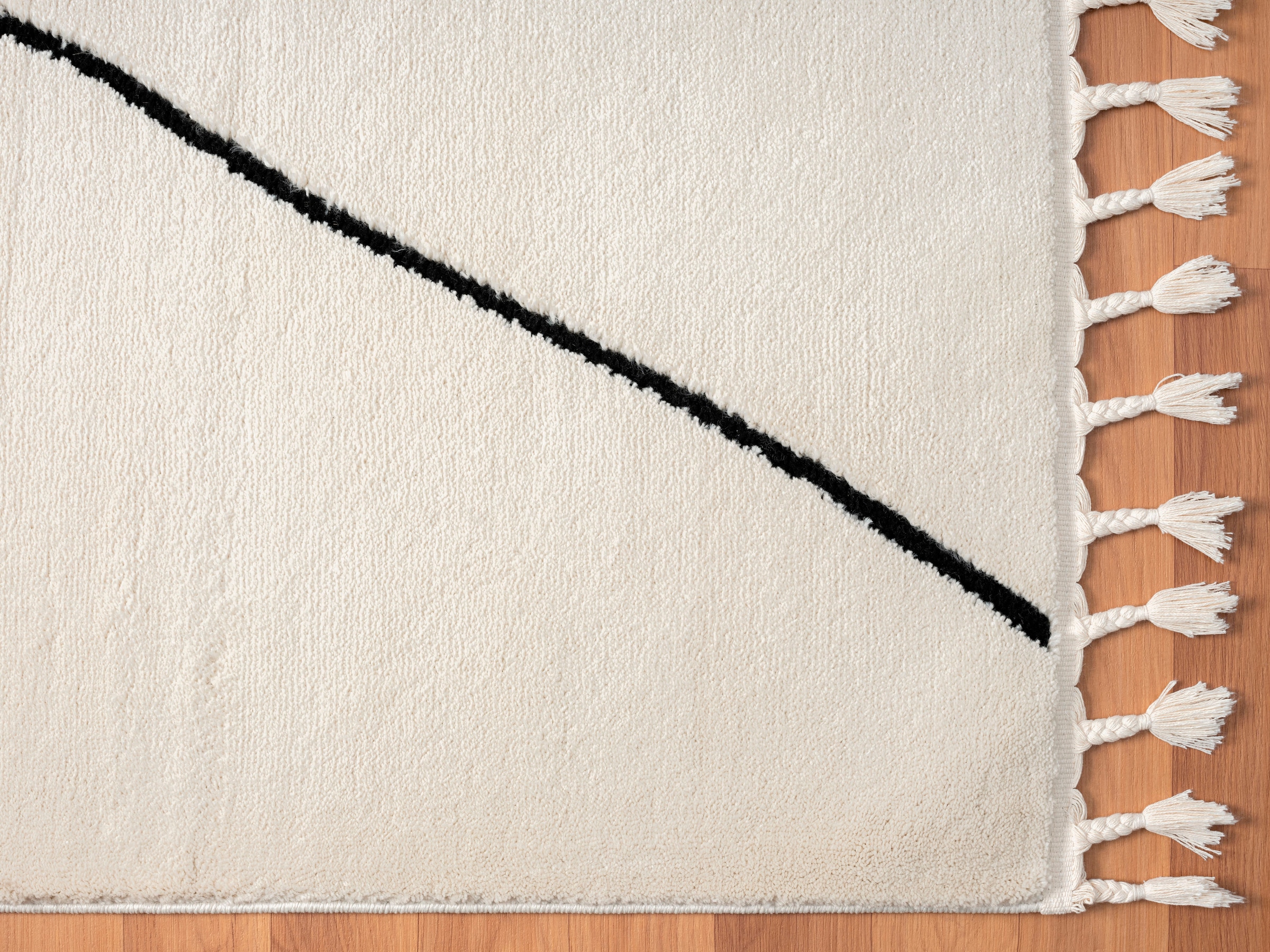 Myflair Möbel & Accessoires Hochflor-Teppich »Moroccan Signature«, rechteckig, 24 mm Höhe, modern, marokkanisches Design, Rauten Muster, weich, mit Fransen