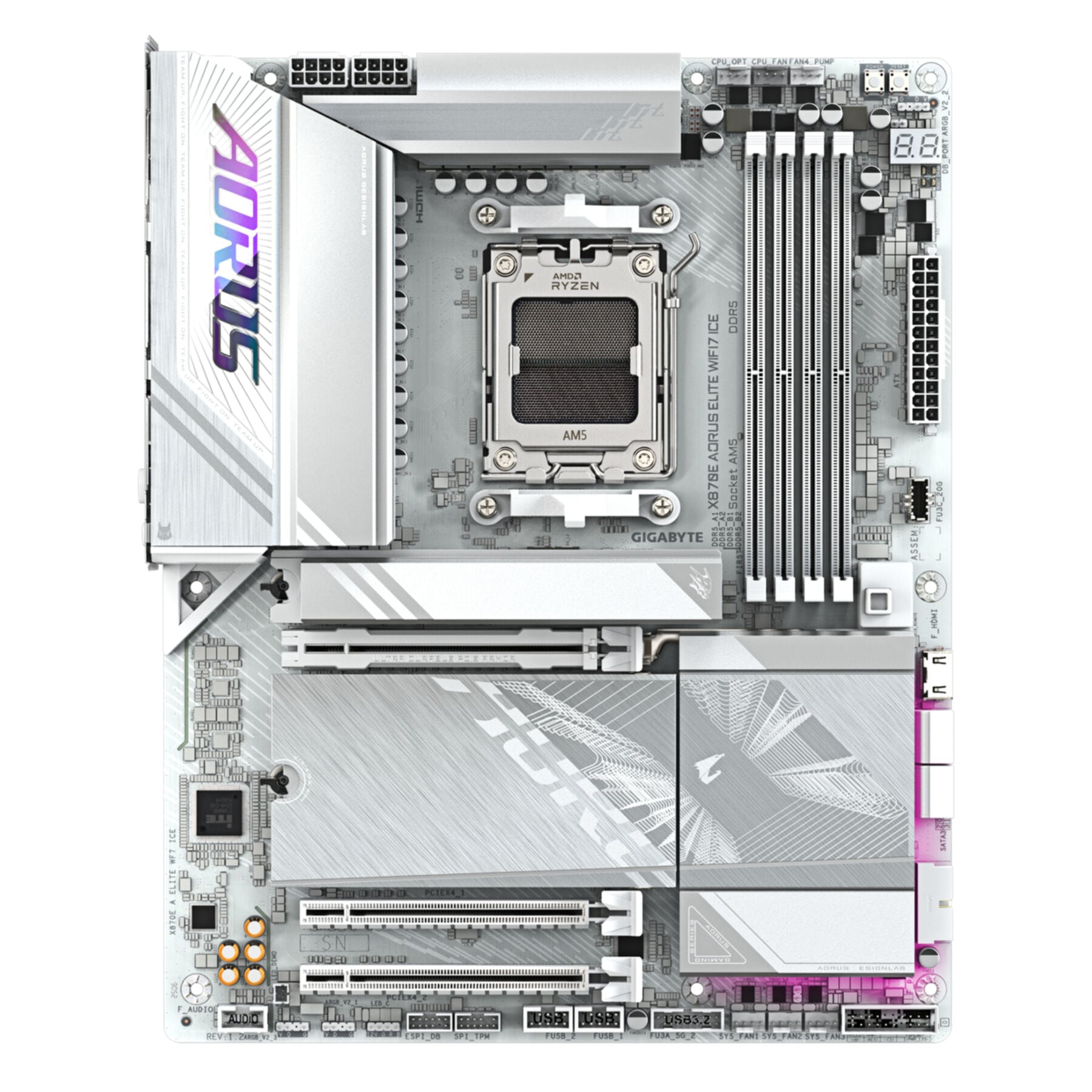 Gigabyte Mainboard »X870E AORUS ELITE WIFI7 ICE Mainboard – Unterstützt AMD Ryzen 9000 Pro«