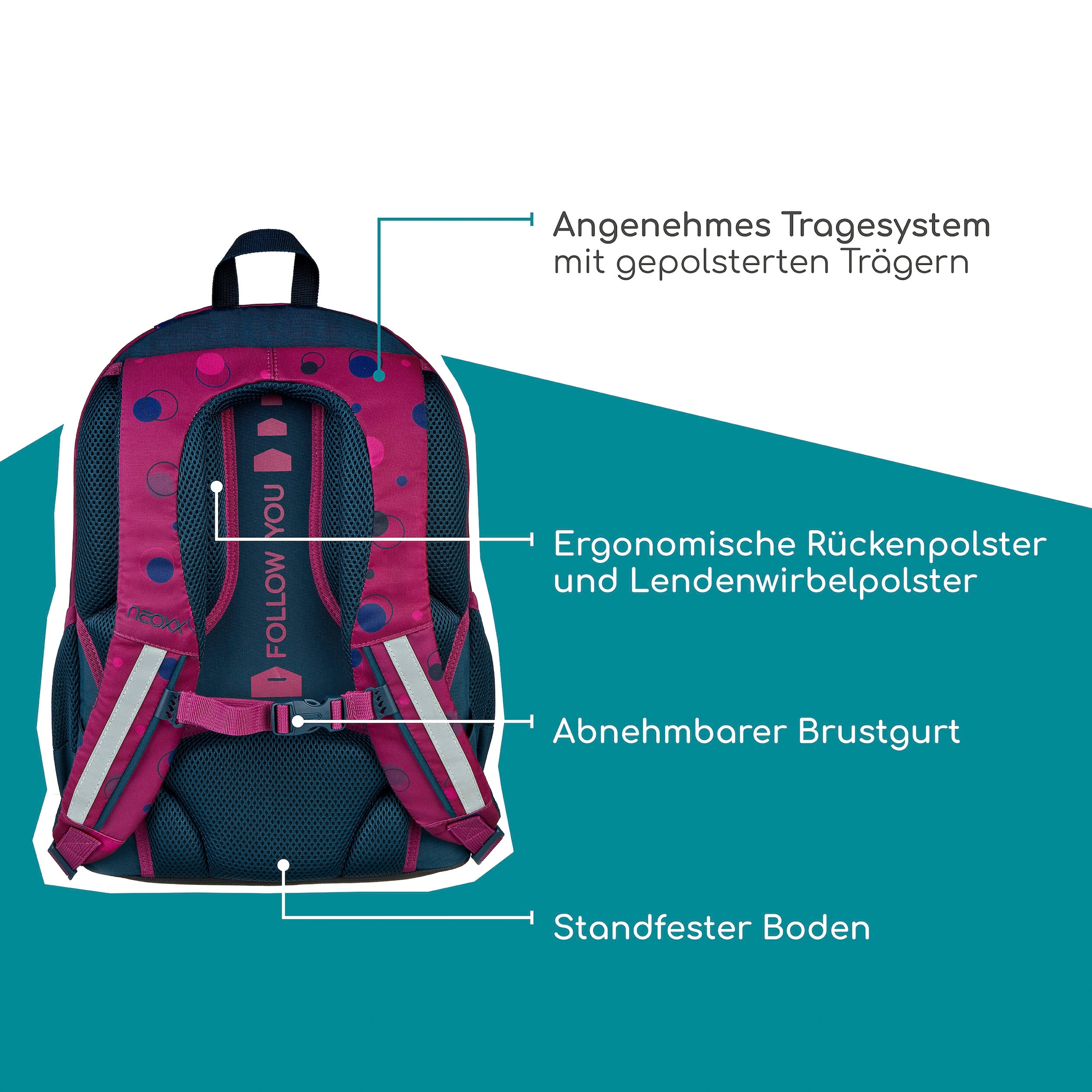 neoxx Schulrucksack »Flow, Bubble me around«, teilweise aus recyceltem Material