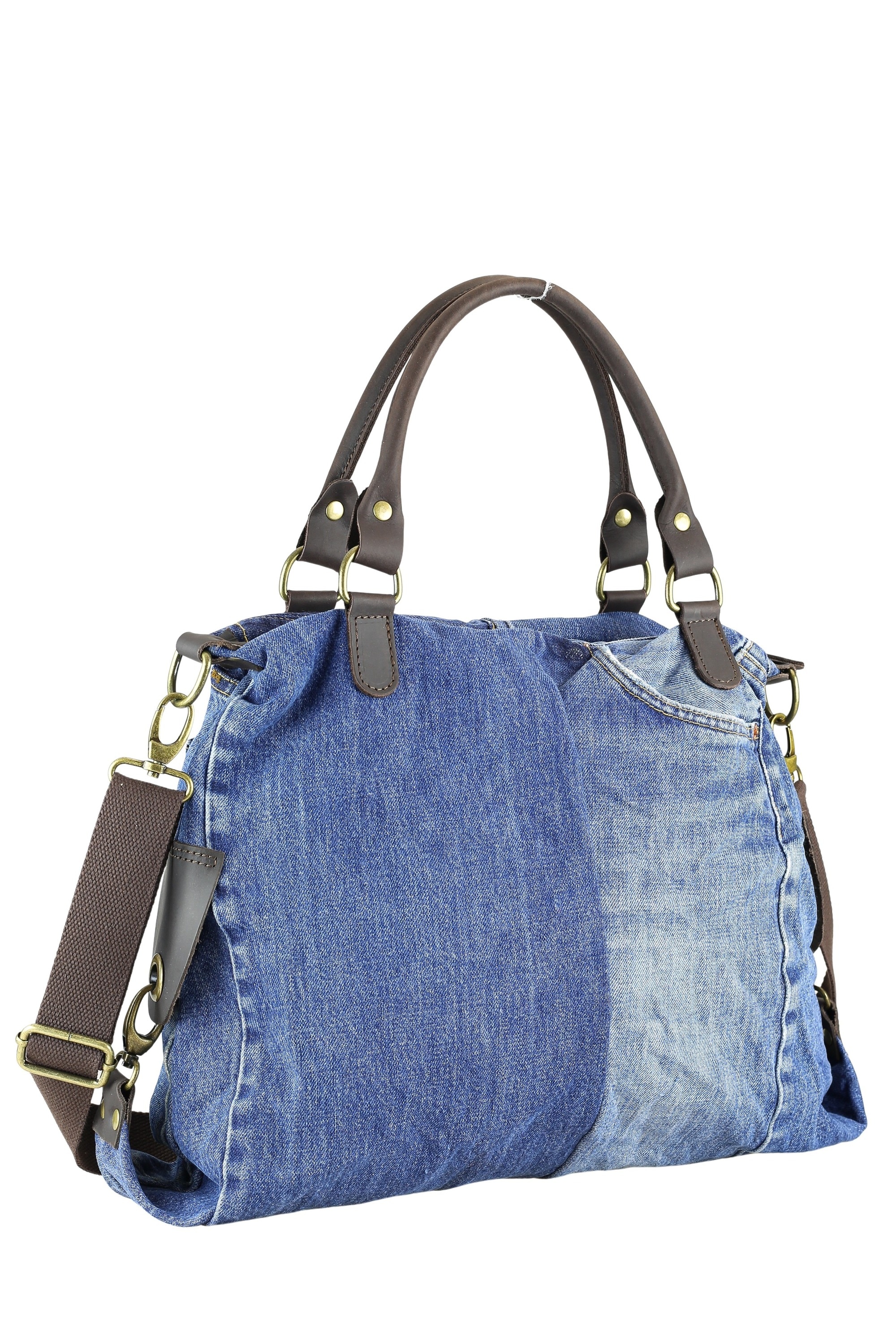 COLLEZIONE ALESSANDRO Shopper »Montana«, aus Jeans und Glattleder mit langen Henkeln