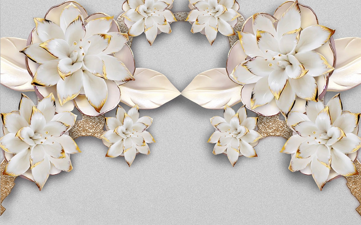 Papermoon Fototapete "Muster mit Blumen"