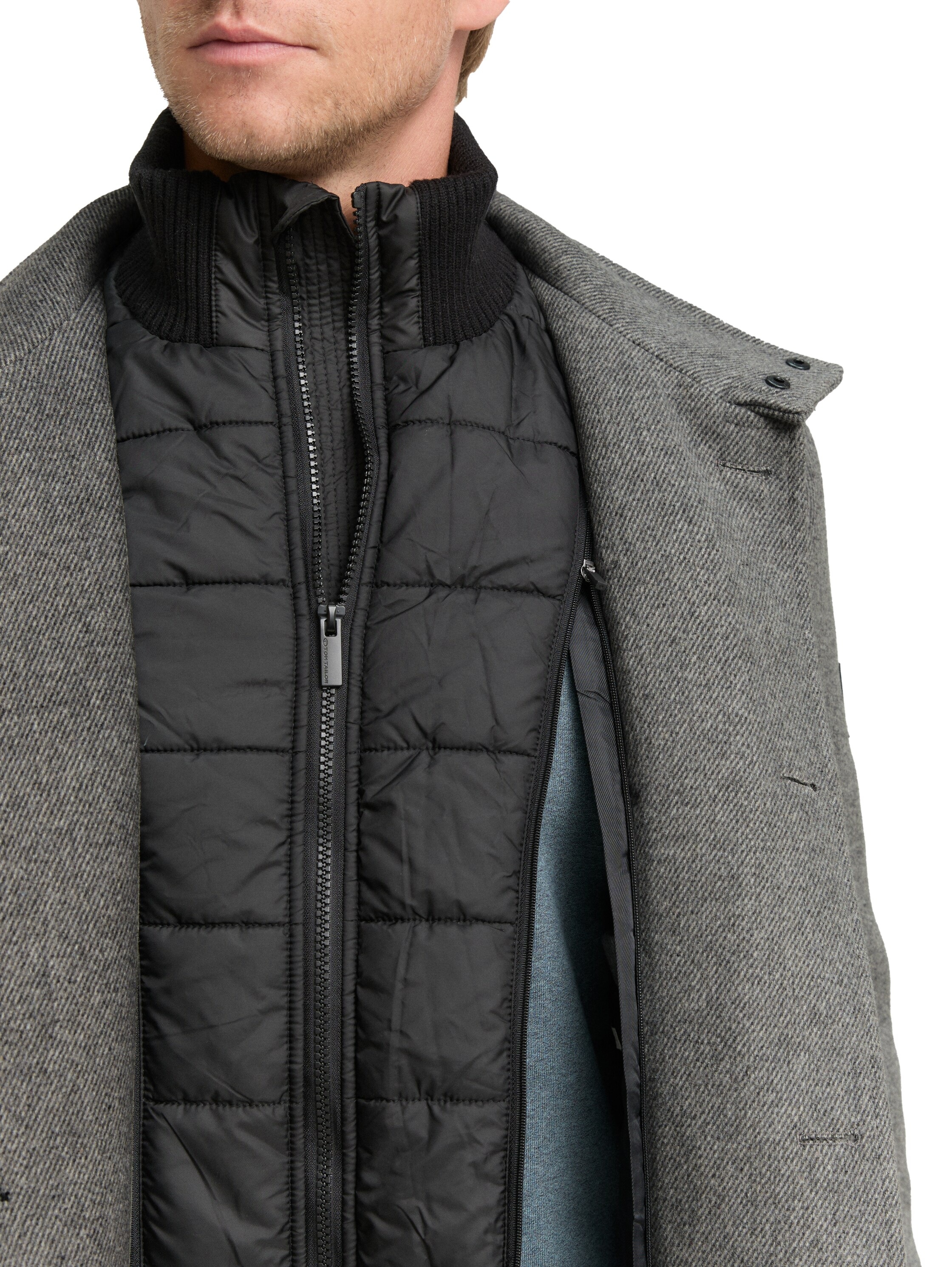 TOM TAILOR Wollmantel, mit abnehmbarer Innenjacke