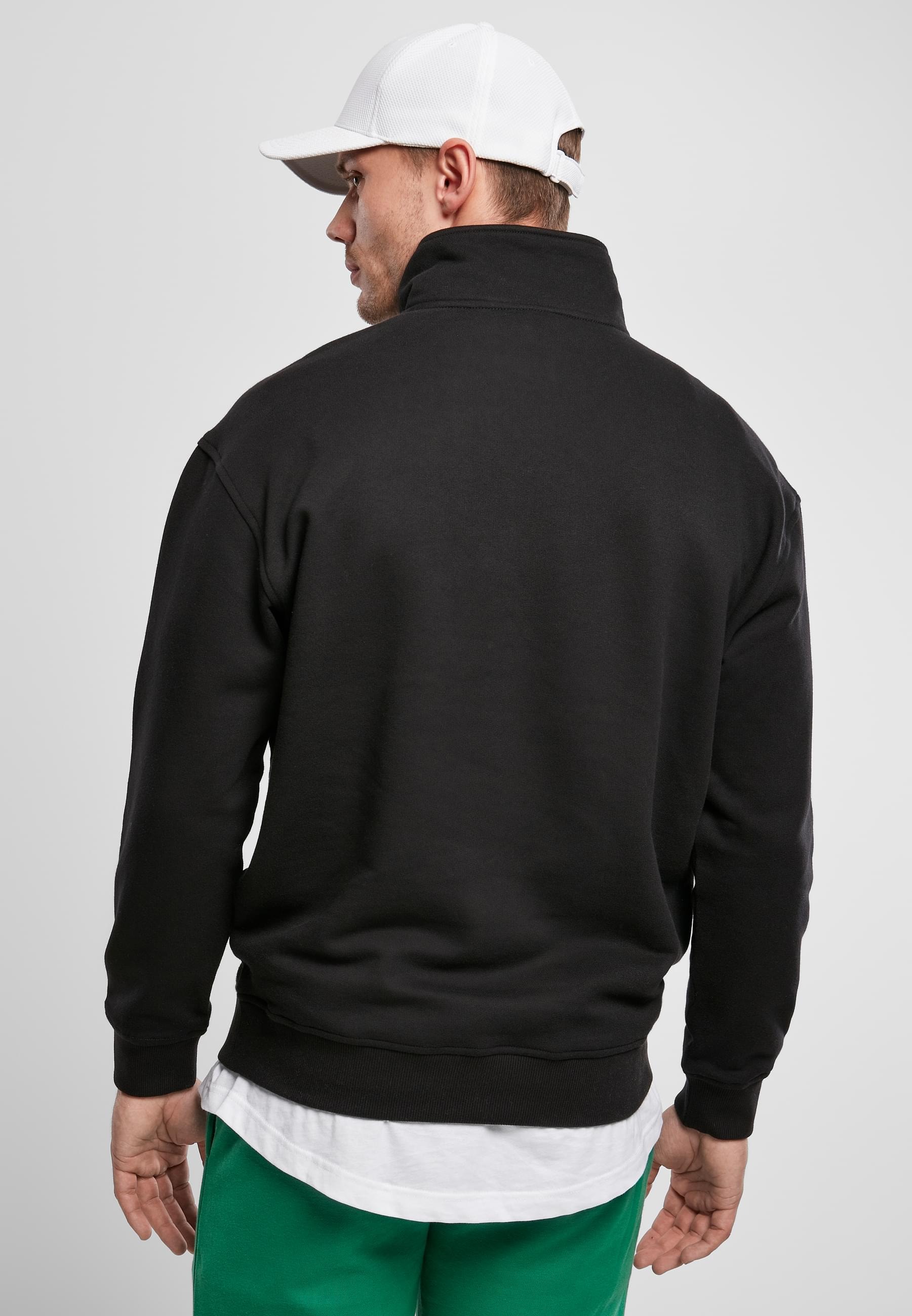 URBAN CLASSICS Rundhalspullover »Urban Classics Herren Organic Basic Troyer« 1 Stk. tlg.