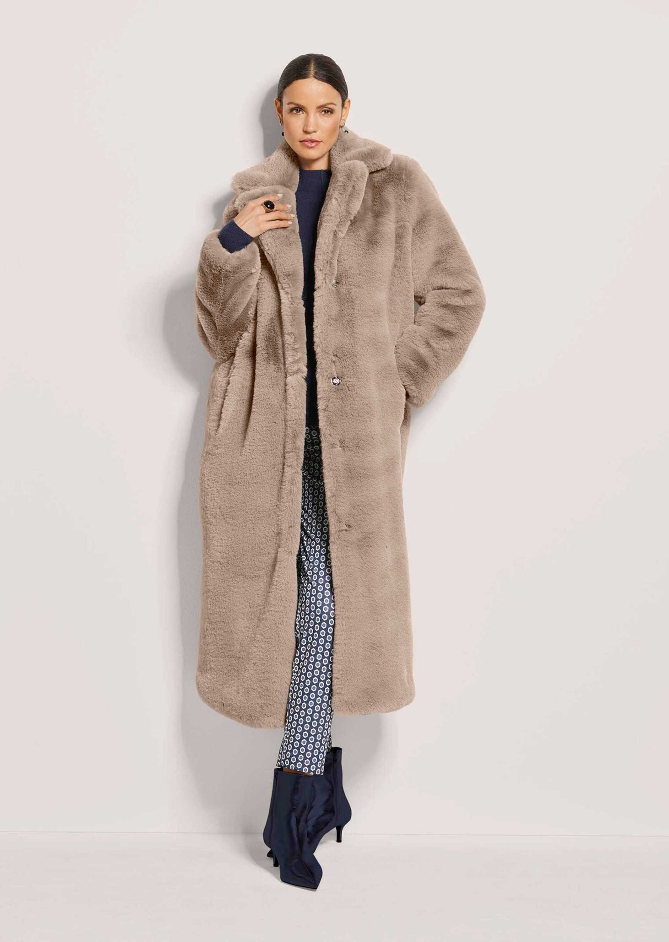 MADELEINE Langmantel »Mantel Langer Faux-Fur-Mantel für Damen«