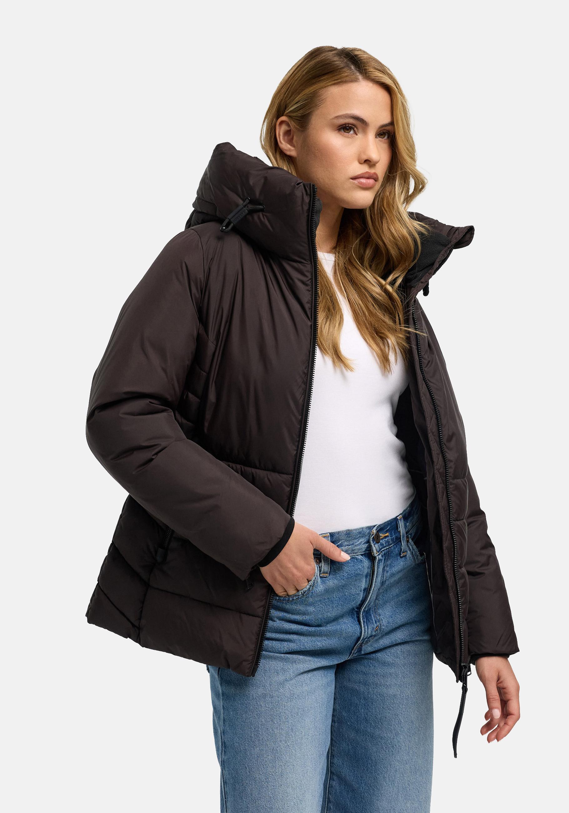 Navahoo Outdoorjacke "Waldengel XIV" mit Kapuze Damen Winter Steppjacke mit Kapuze und Kordelzug