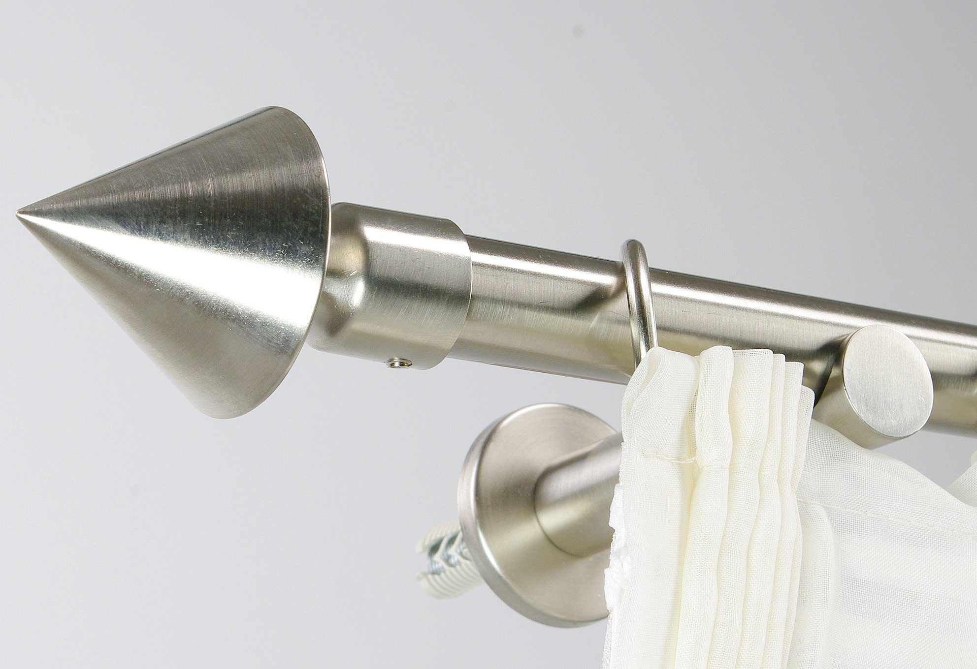 Liedeco Gardinenstange "Kegel" Ø 20 mm 1 läufig-läufig Fixmaß günstig online kaufen