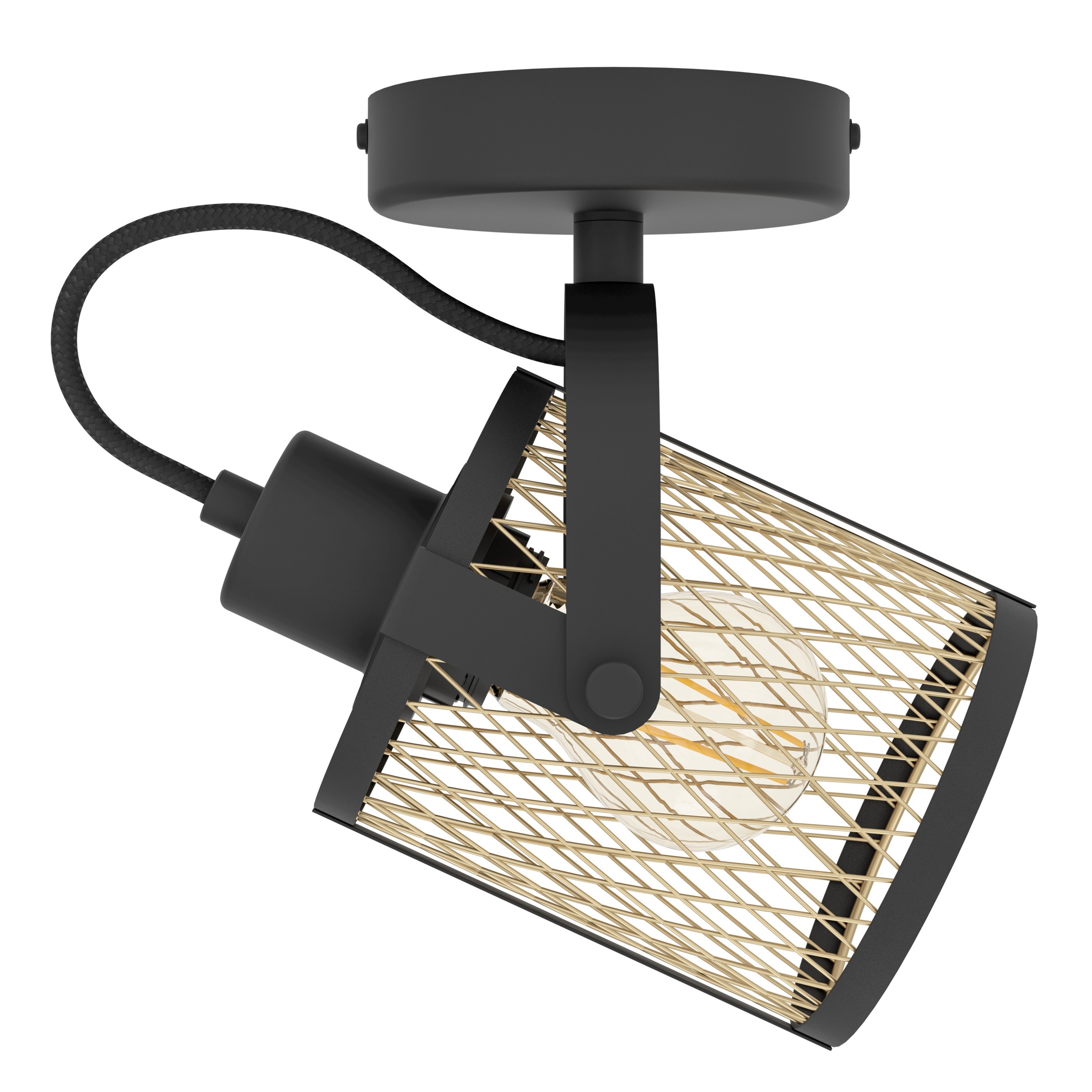 EGLO Deckenspot »DELLOW Spotlampe - Stahl - E27 - 1X40W - IP20« E27 1 Stk. Wandlampe, Wandleuchte, schwenkbarer Strahler, L18 x B11 x H20 cm