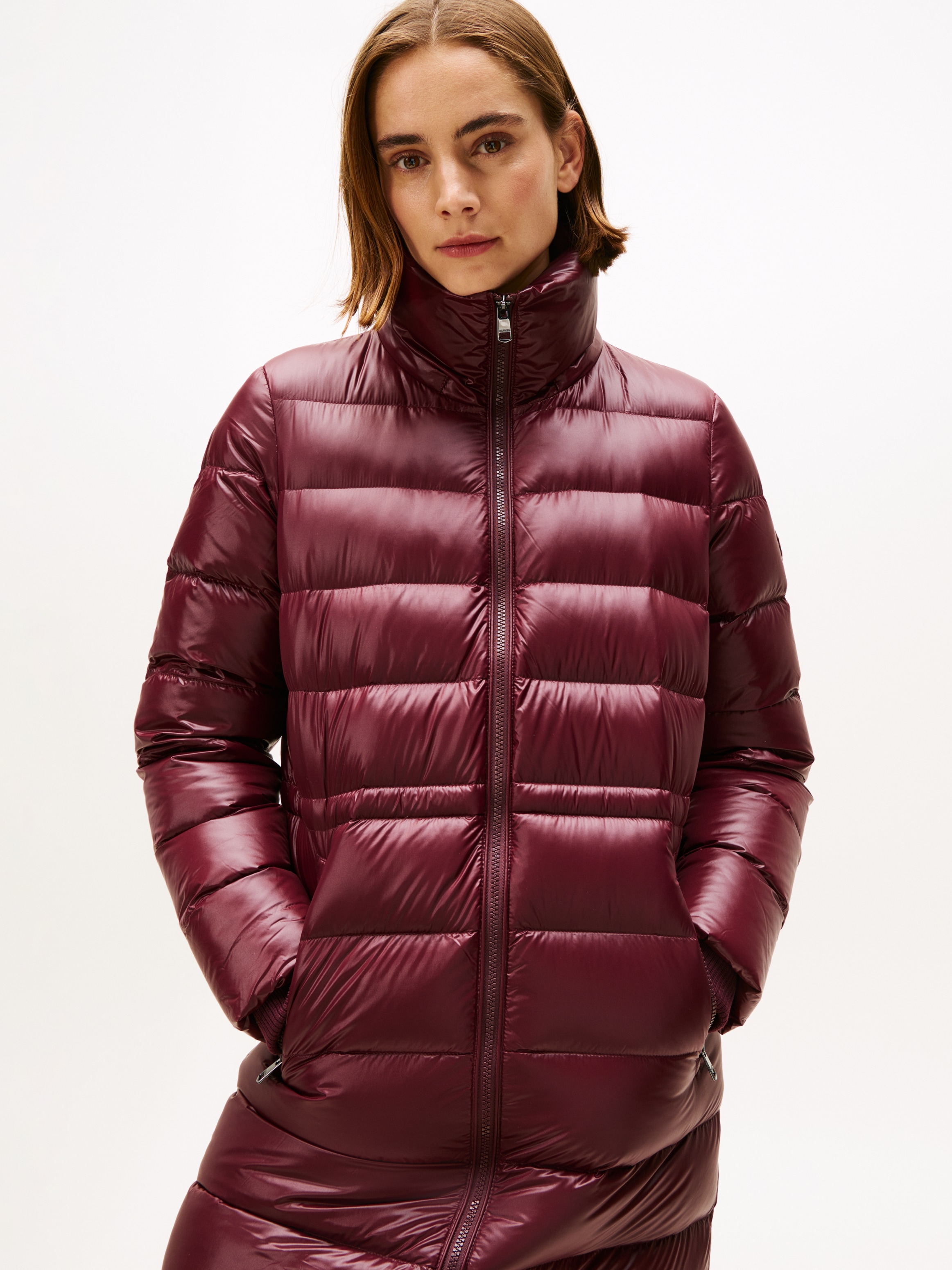 Tommy Hilfiger Steppmantel "GLOSS HW DOWN WAIST REG MAXI" in leicht glänzen günstig online kaufen