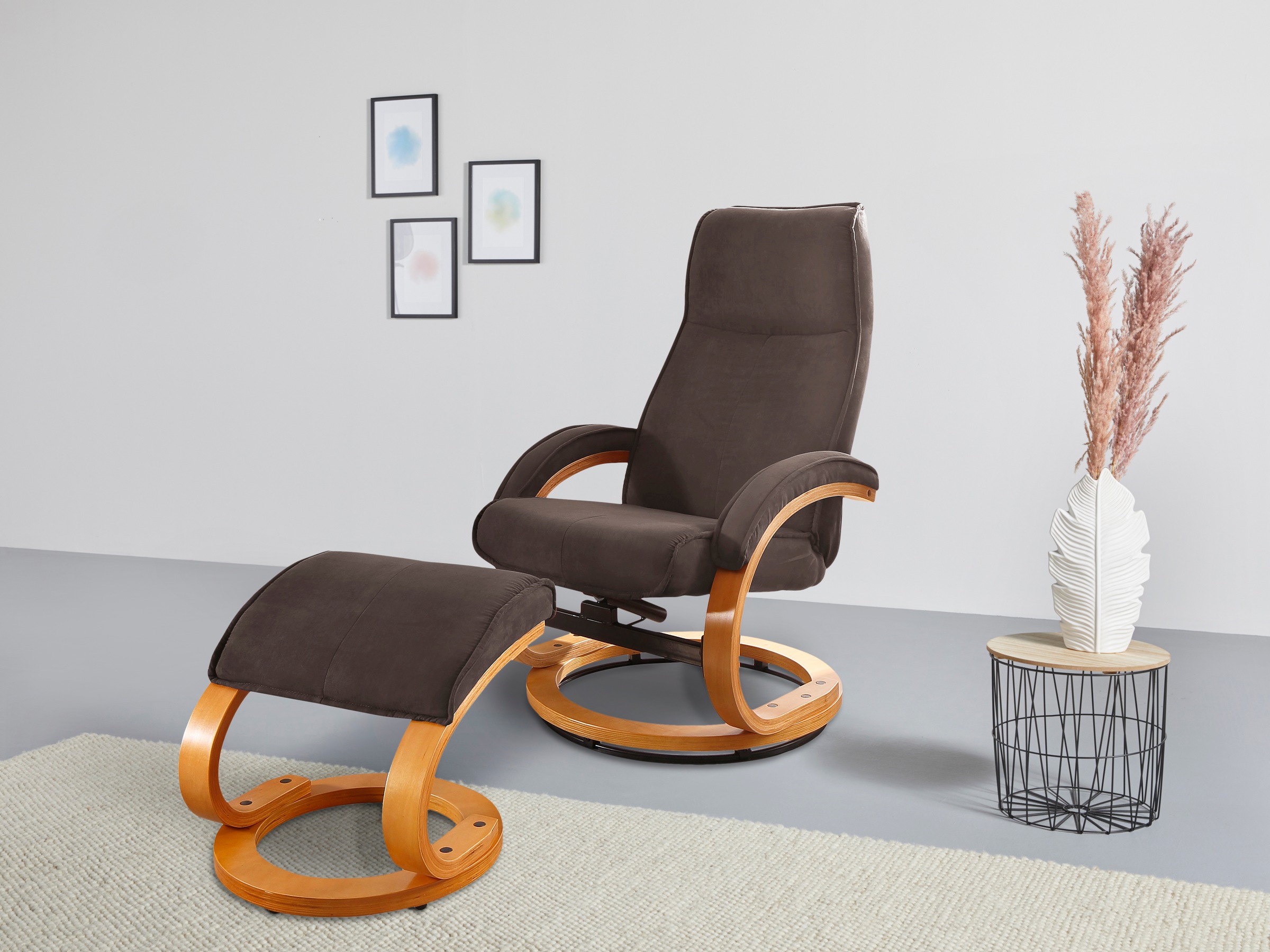 OTTO home Relaxsessel "mit Hocker PARIS Microfaser - OTTO. Verlässliche Qualität." Set, bestehend aus Sessel und Hocker, 2 Stk. tlg. Relaxfunktion, Dreh- und Kippfunktion, Unser Dauertiefpreis