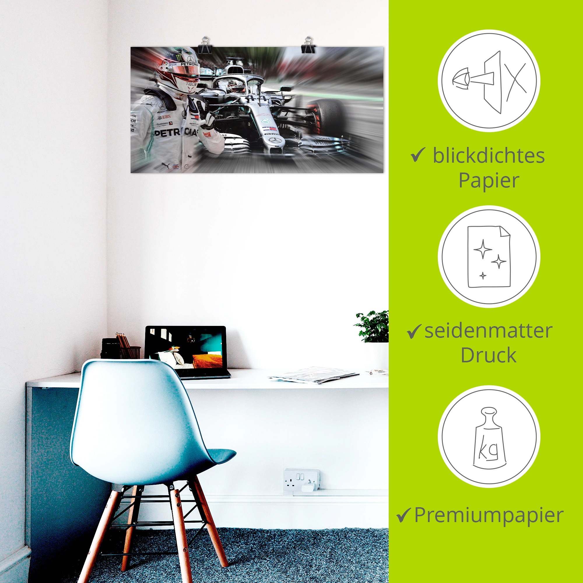 Artland Wandbild »Weltmeister Sir Lewis Hamilton« Funsport 1 Stk. tlg. als Alubild, Leinwandbild, Poster, Wandaufkleber in verschied. Größen