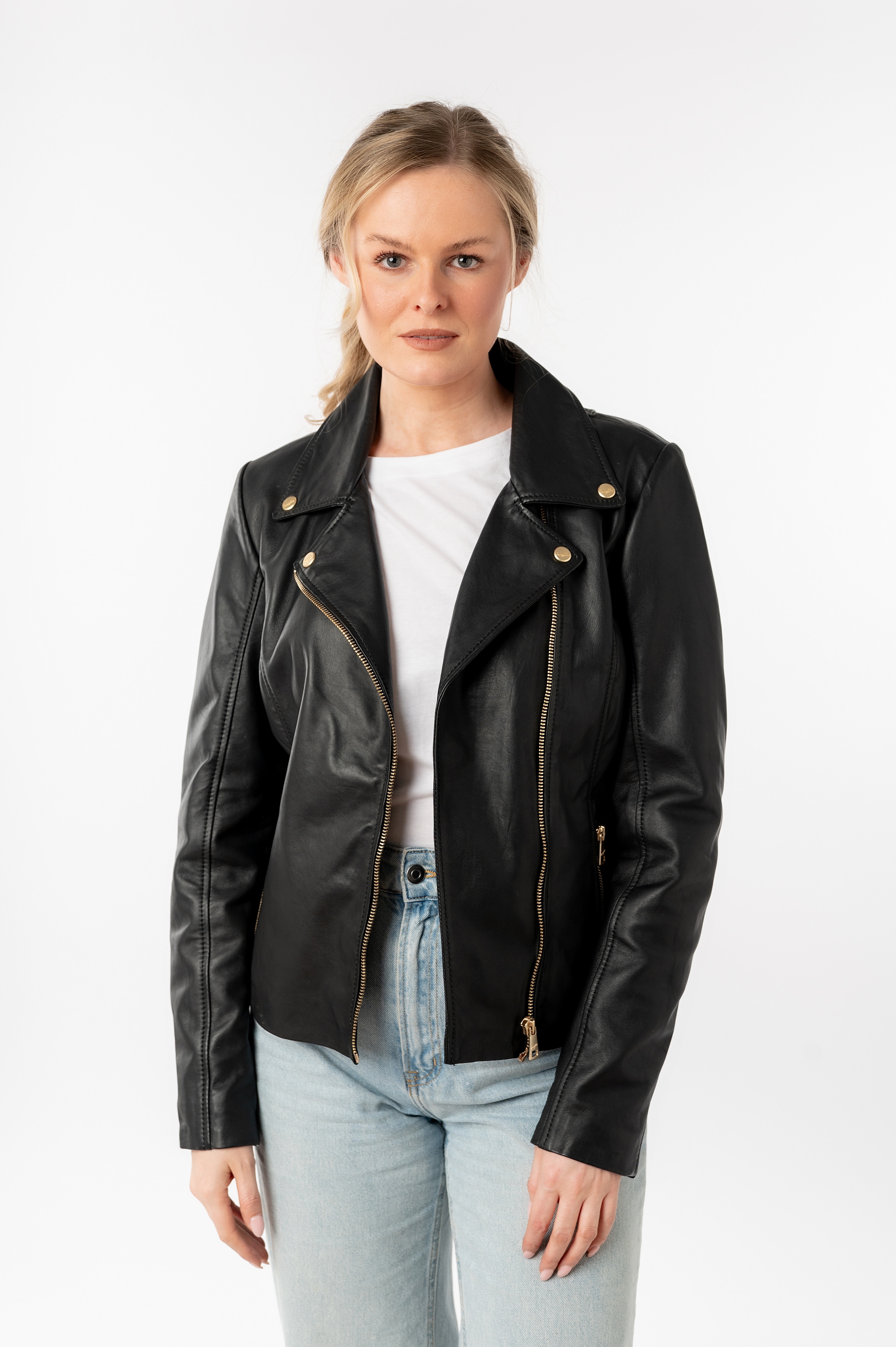 Mauritius Lederjacke »MWFylli«, mit Knopfdetails, Reverskragen