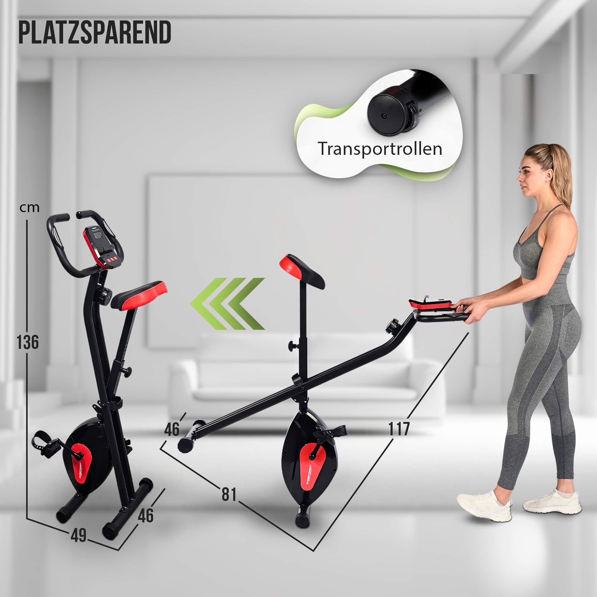 Christopeit Sport® Heimtrainer »X-Bike«, (3-teilige Pedalarmkurbel), Schwungmasse ca. 5 kg, 8 Widerstandsstufen