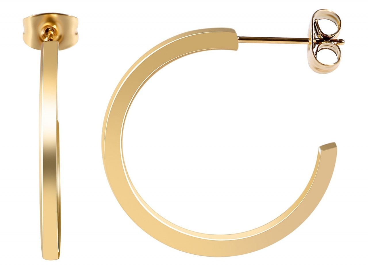 Adelia's Women Stainless Steel Stud Earrings Gold