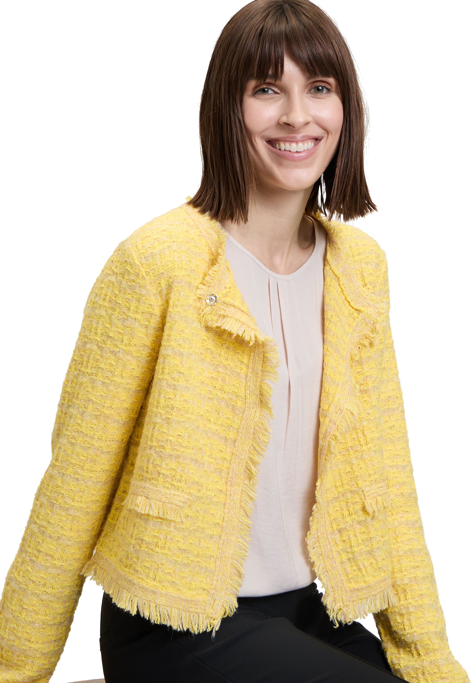 Betty Barclay Strickjacke »Betty Barclay Damen Strick-Cardigan mit Fransen«, Taschen