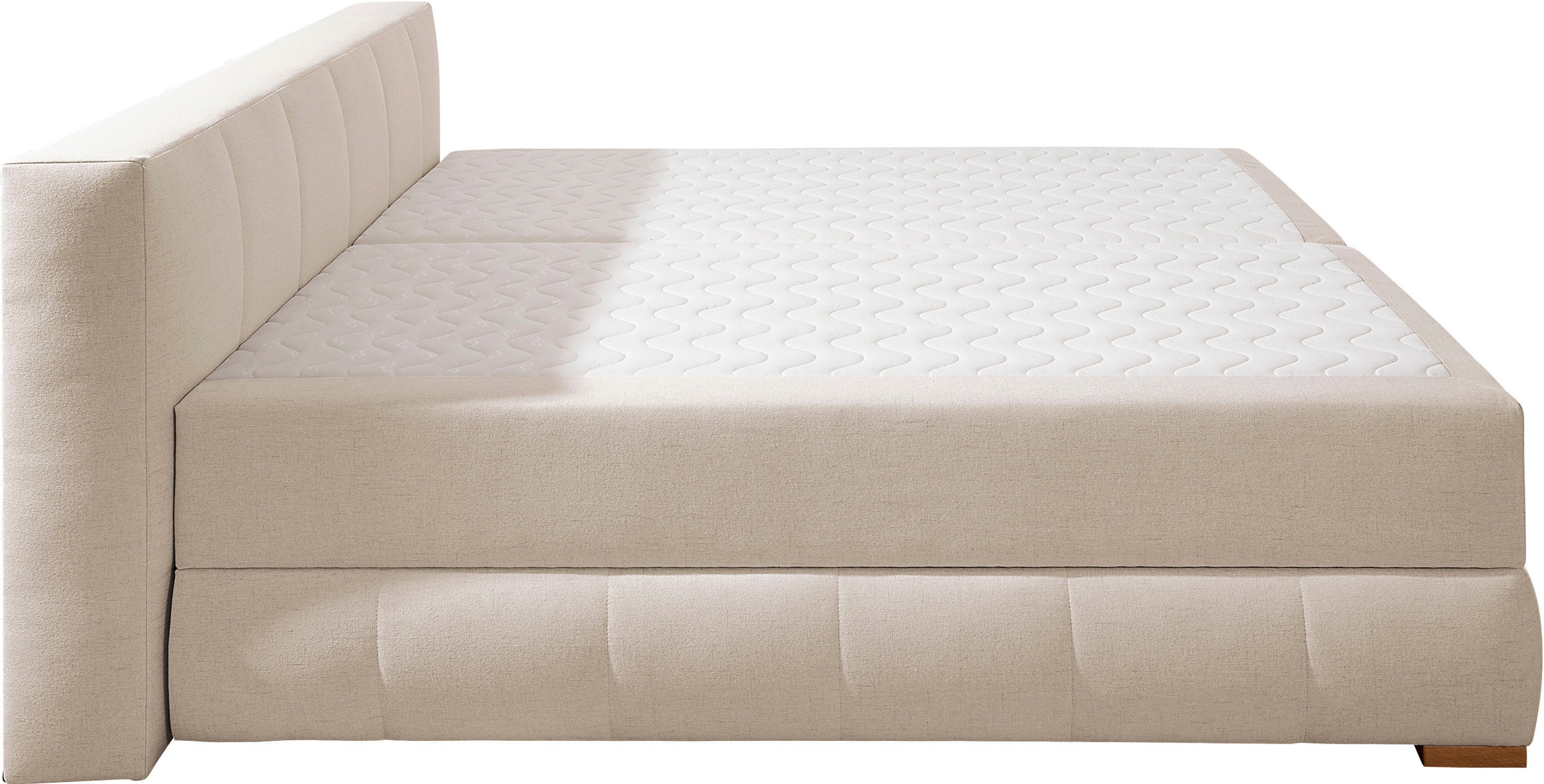 Boxbett HOME AFFAIRE "Chelles", beige (beige, natur), B:167cm L:225cm, Komplettbetten, inkl. Topper und Bettkasten 4