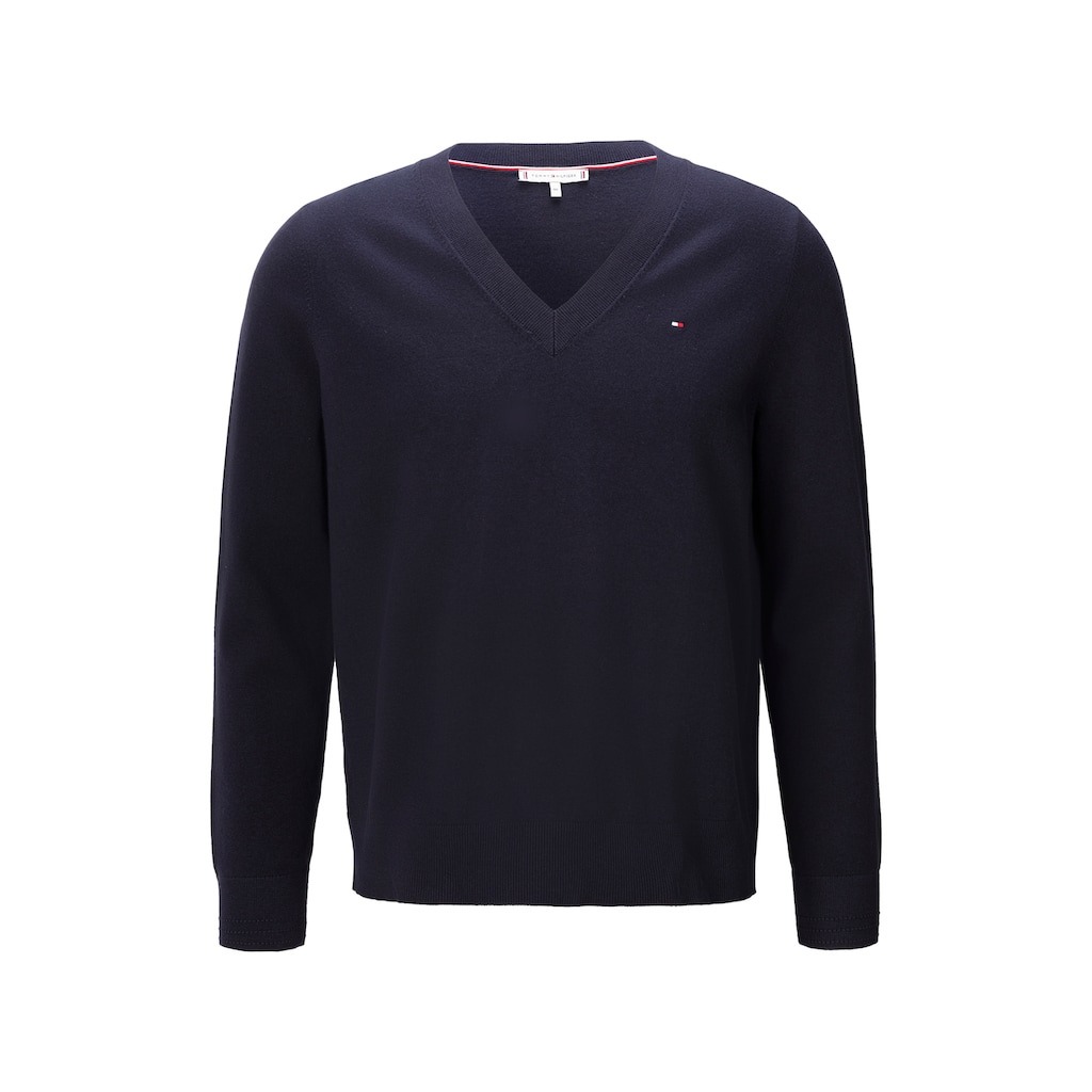 Tommy Hilfiger Curve V-Ausschnitt-Pullover »CRV CO JERSEY STITCH V-NK SWEATR«