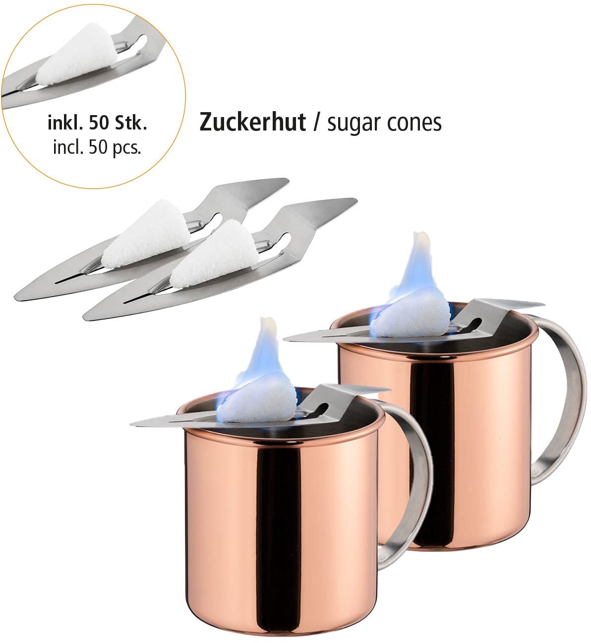 50 Mini-Zuckerhüte bestellen Becher Kupferlook, im + (Set, 2 2 4 Tasse, inkl. Mini-Feuerzangen APS tlg.), | BAUR