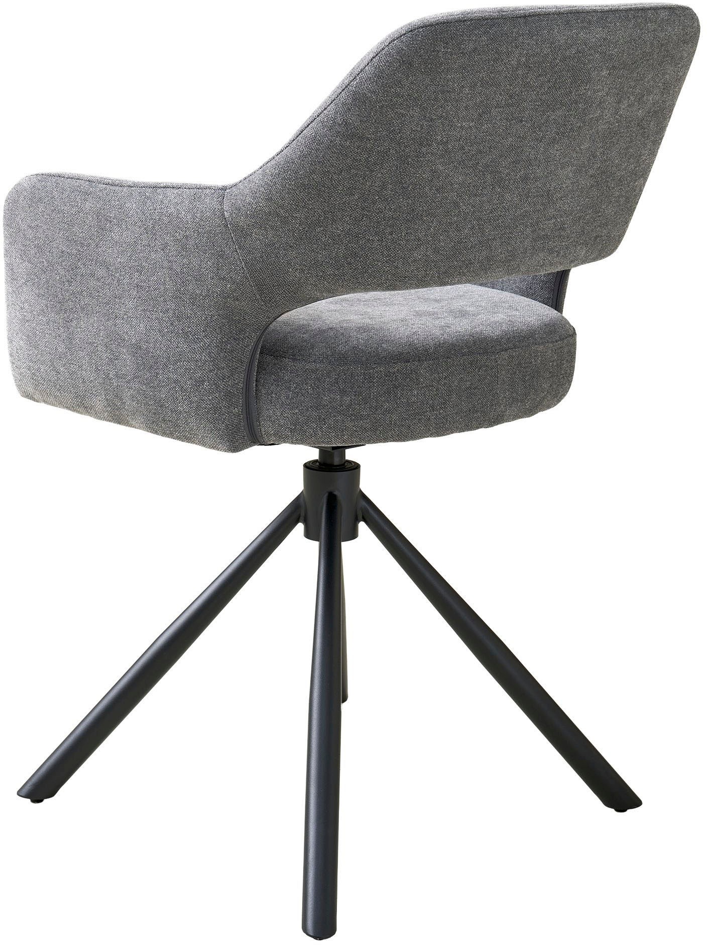 SCHÖNER WOHNEN-Kollektion Esszimmerstuhl »STAVANGER, 360° drehbar mit Rückholfunktion« (Set) 2 Stk.mit Taschenfederkern, Bezug Webstoff, Untergestell pulverbeschichtet