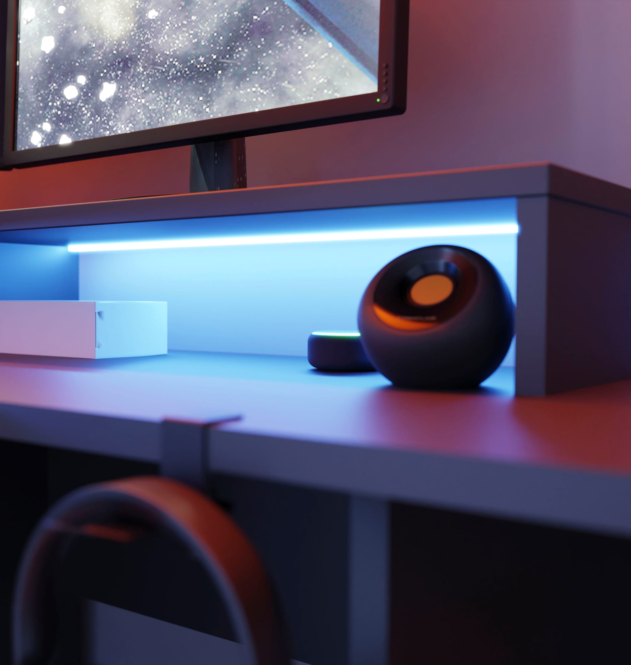 FORTE Gamingtisch »Tezaur«, mit RGB-Beleuchtung, Breite 160 cm