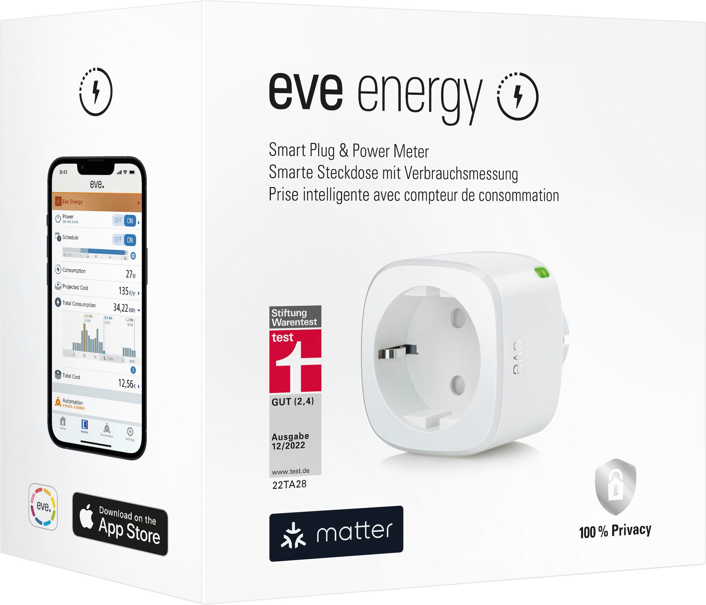 EVE Steckdose »Energy Smarte (Matter) 2er Pack«
